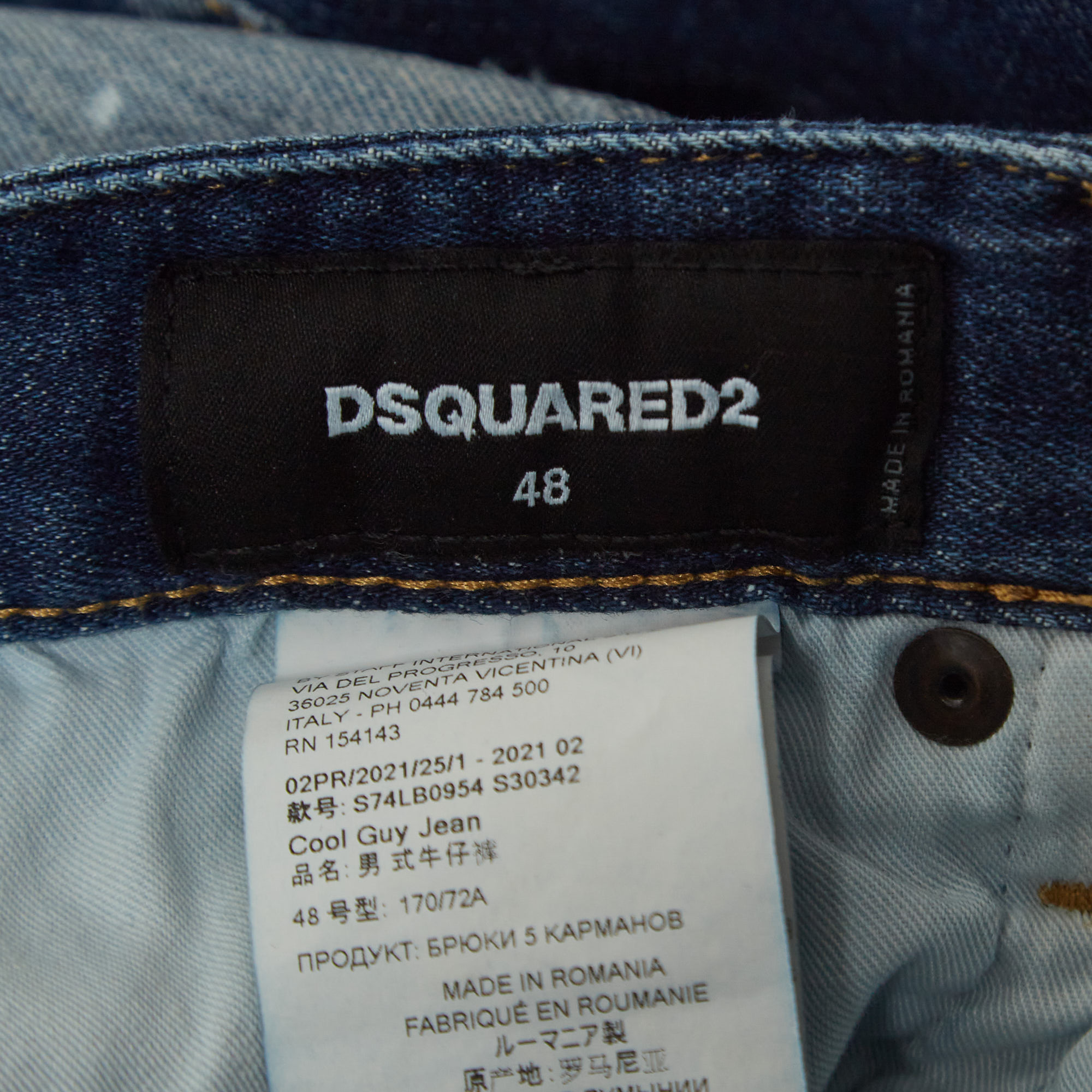 Dsquared2 Blue Distressed Ripped Denim Buttoned Jeans M Waist 34