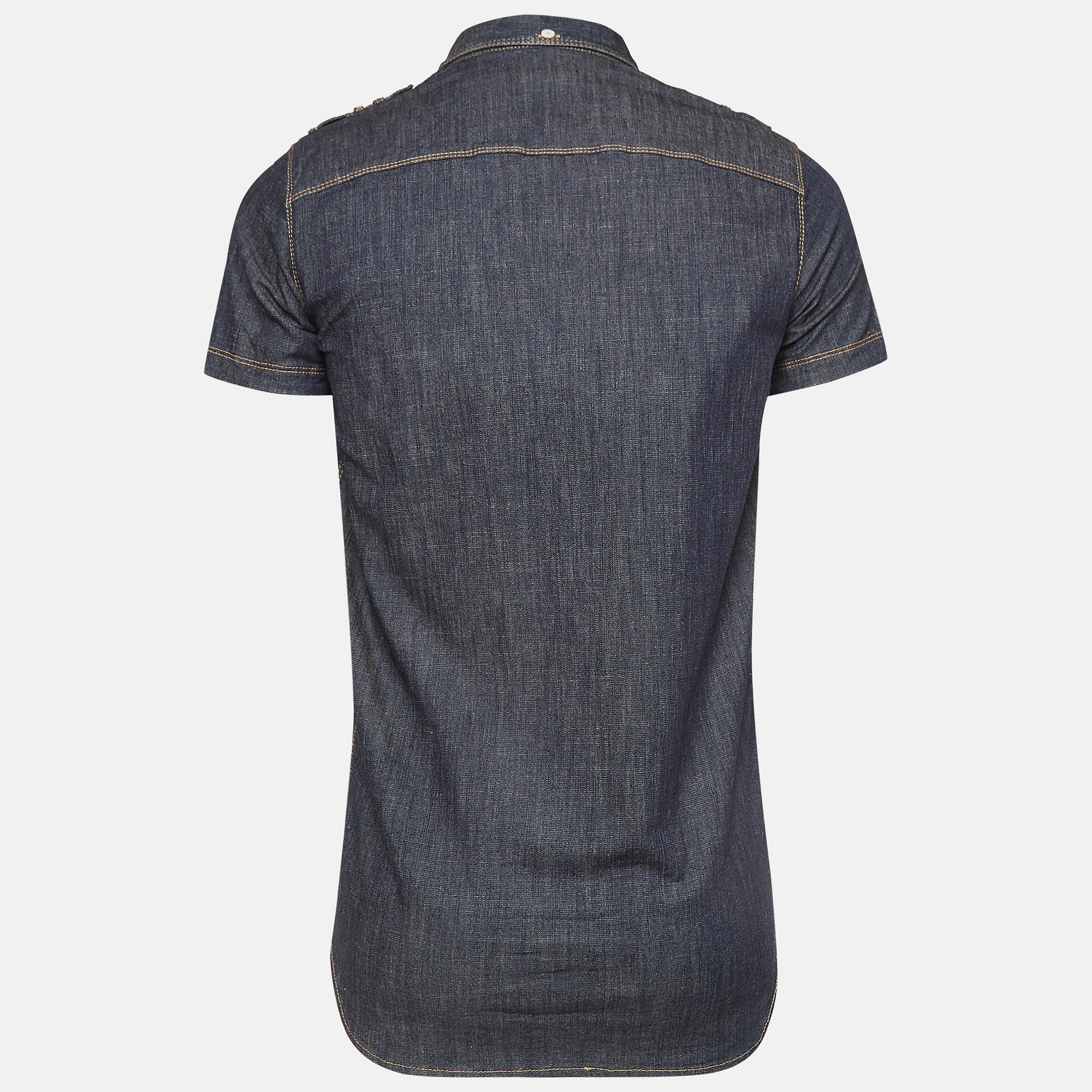 Dsquared2 Navy Blue Denim Short Sleeve Shirt XS