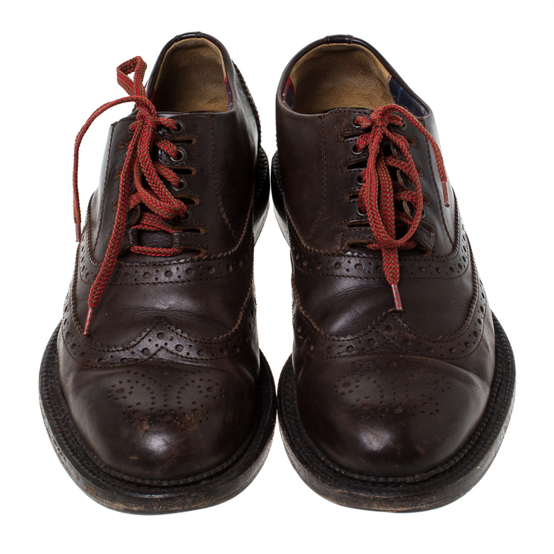 Dsquared2 Brown Brogue Leather Lace Up Oxfords Size 40