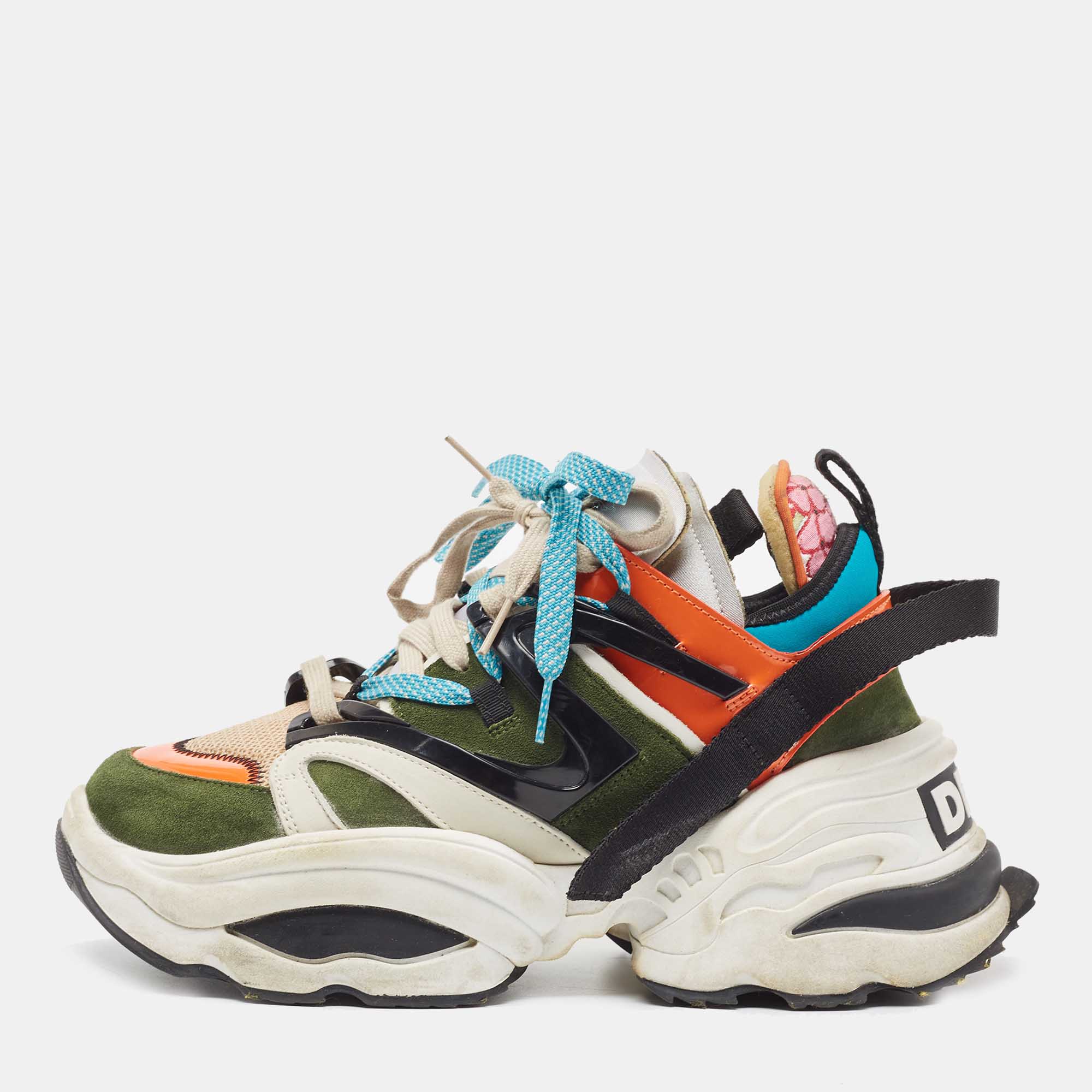 Dsquared² Multicolor Suede Platform Sneakers Size 43