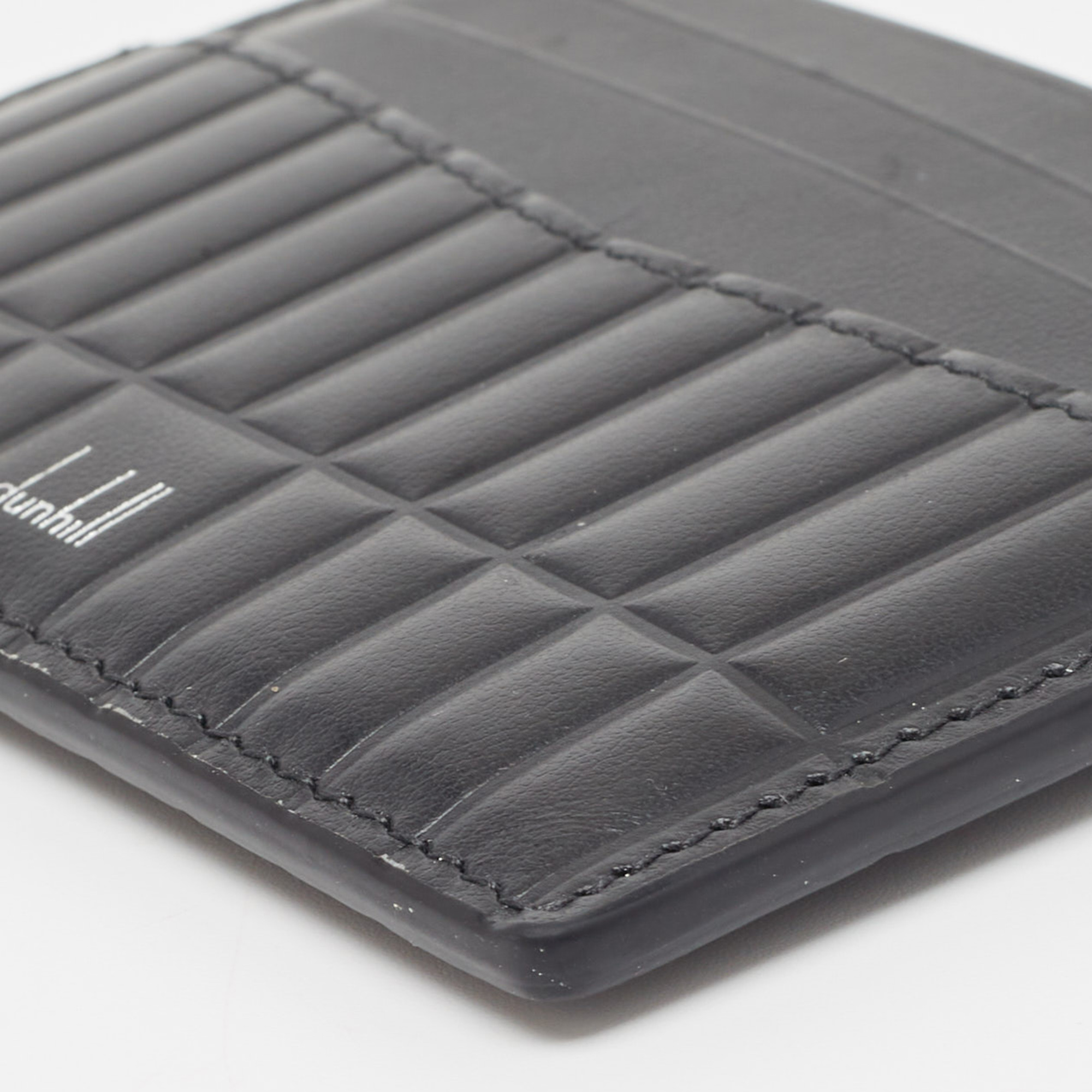 Dunhill Black Debossed Leather Rollagas Card Holder