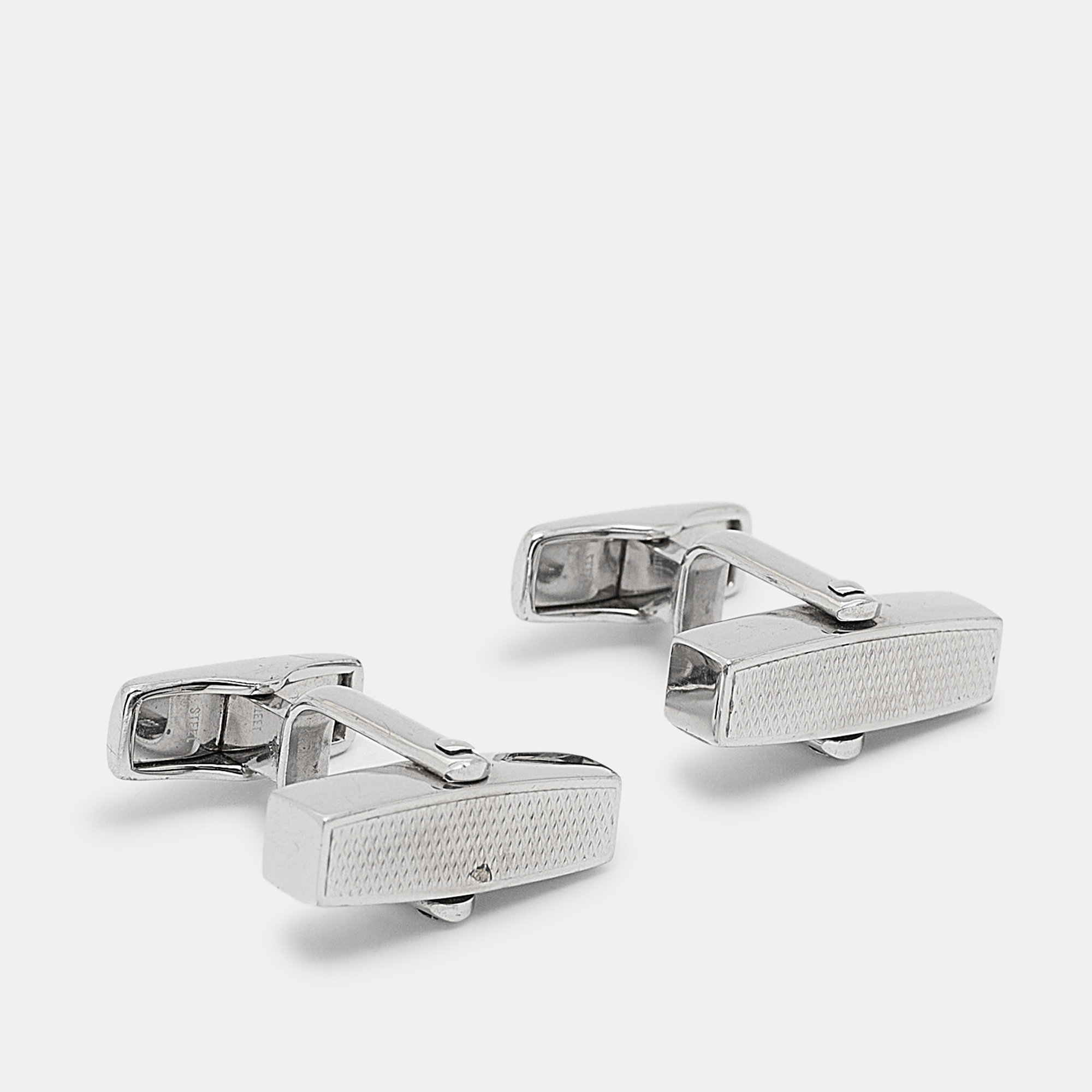 Dunhill  Black Enamel Sterling Silver Cufflinks