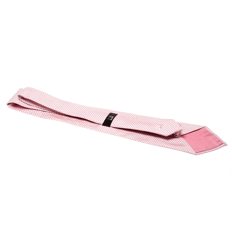 Dunhill Pink Jacquard Silk Traditional Tie