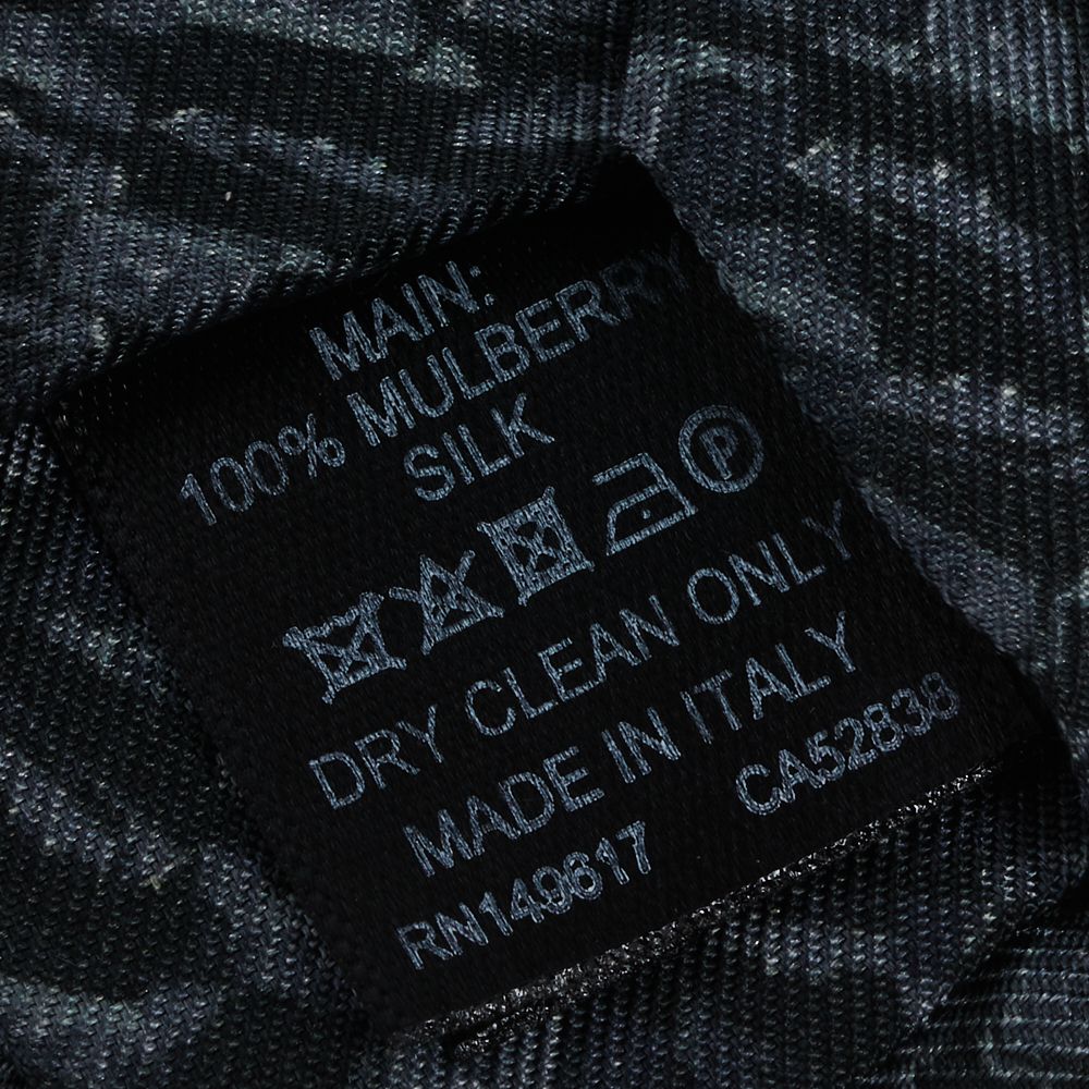 Dunhill Grey & Black Abstract Print Silk Tie
