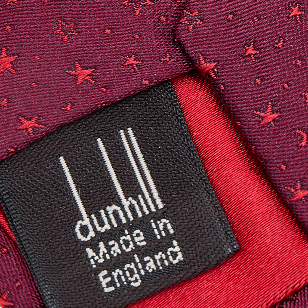 Dunhill Red Star Patterned Silk Jacquard Tie