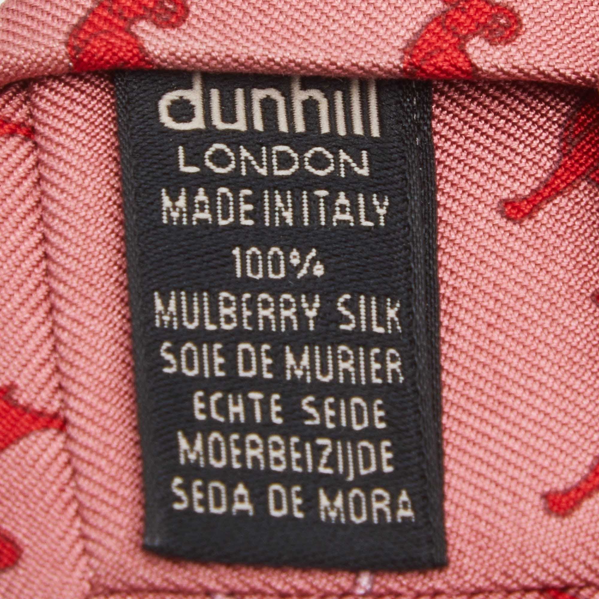 Dunhill Pink Animal Print Silk Tie