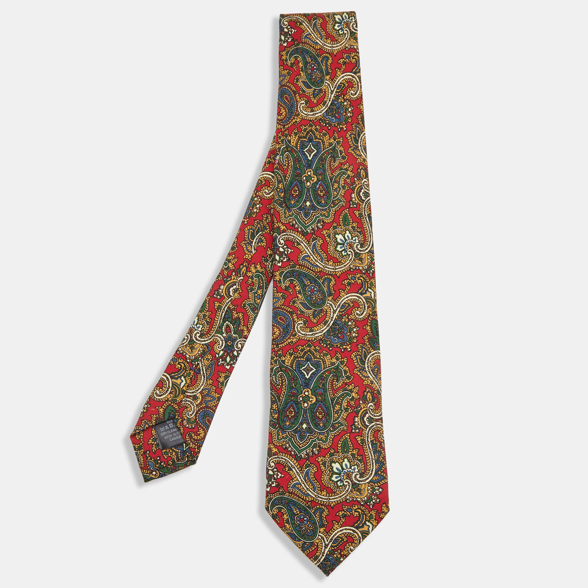 Dunhill Multicolor Large Paisley Print Silk  Tie