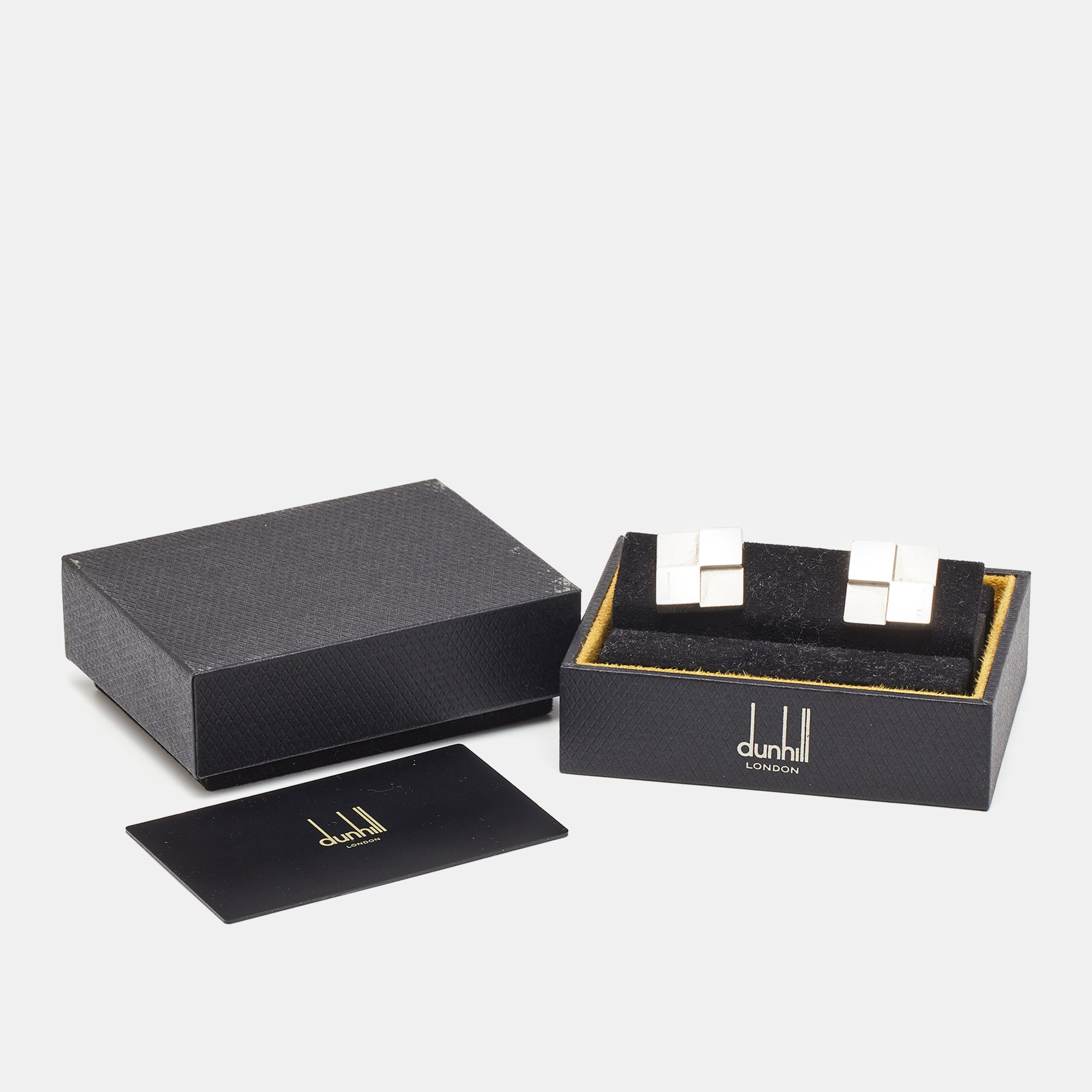 Dunhill Sterling Silver Square Cufflinks
