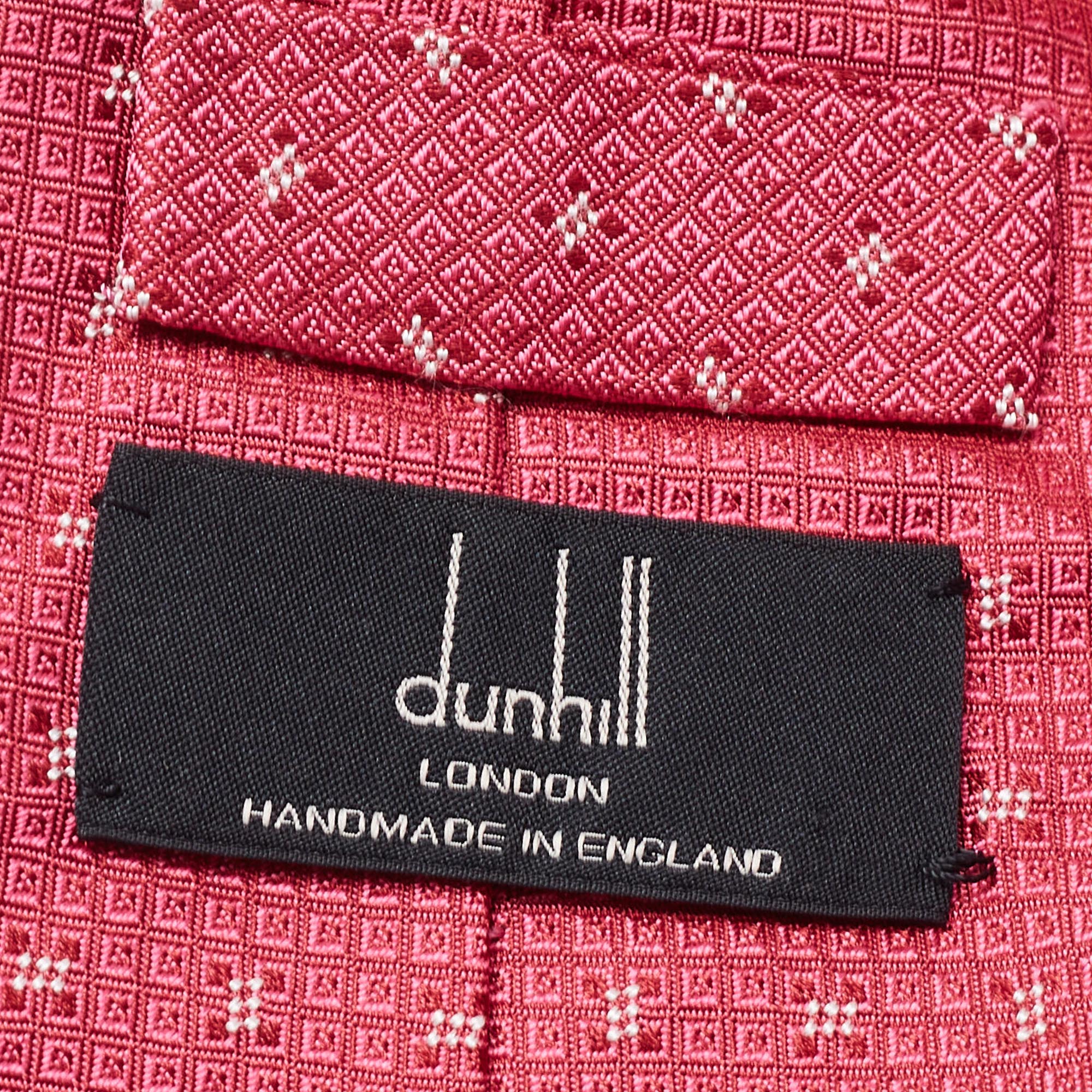 Dunhill Pink Floral Jacquard Mulberry Silk Tie