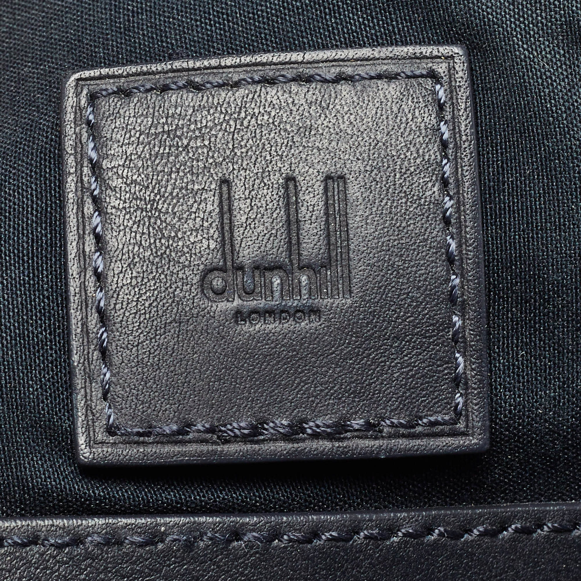 Dunhill Black Leather Zip Messenger Bag