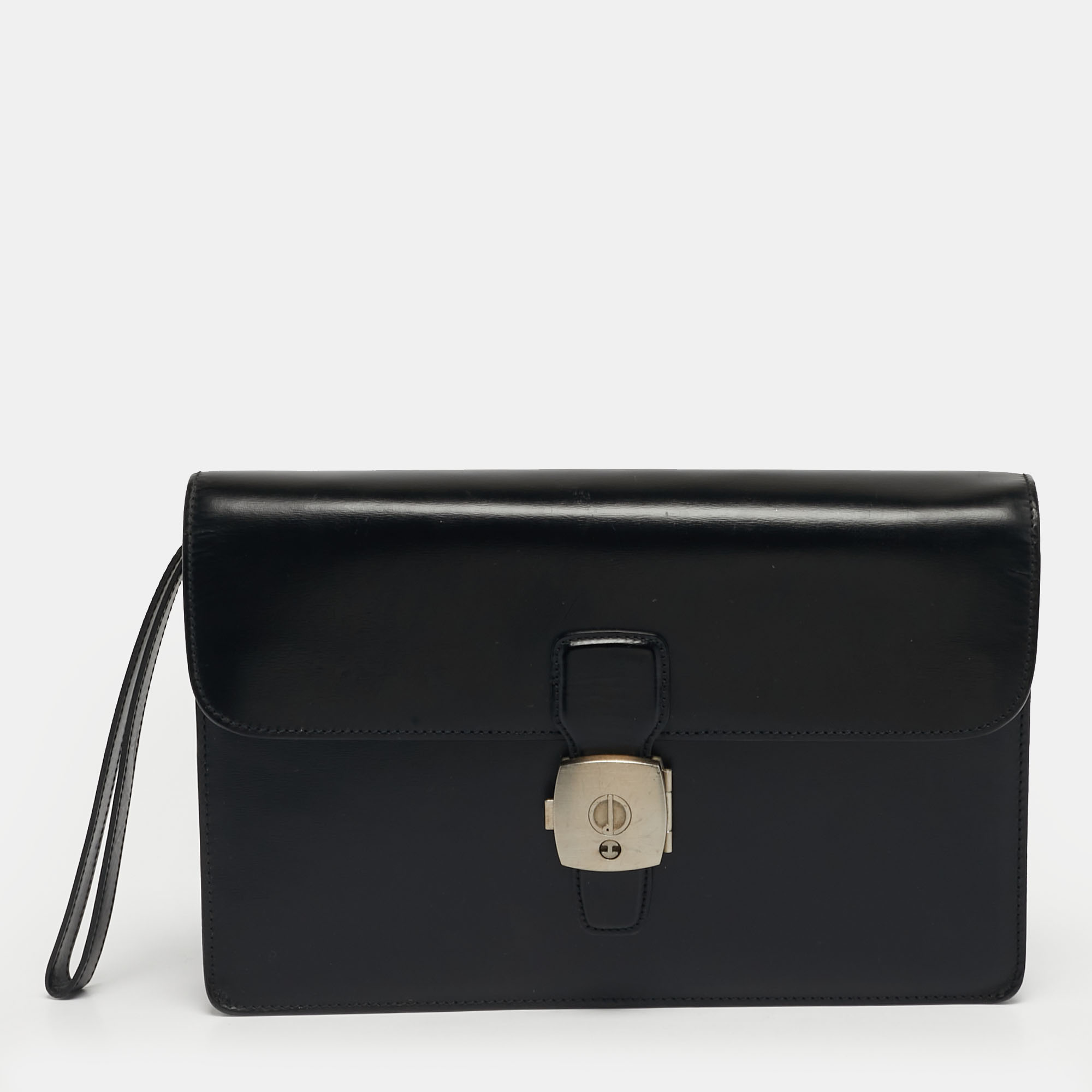Dunhill Alfred Black Leather Wristlet Pouch
Dunhill Alfred Black Leather Wristlet Pouch