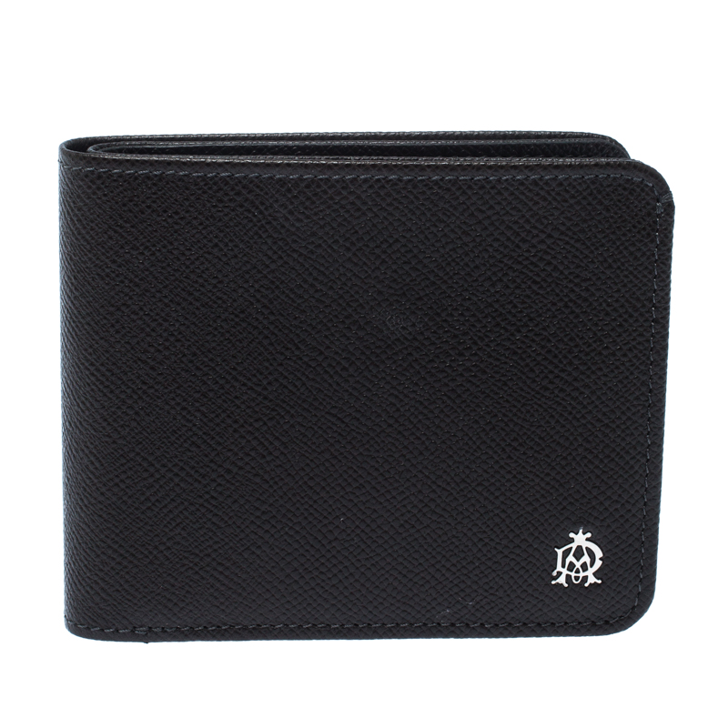 Image of Dunhill Dark Grey Leather Bourdon Bifold Wallet