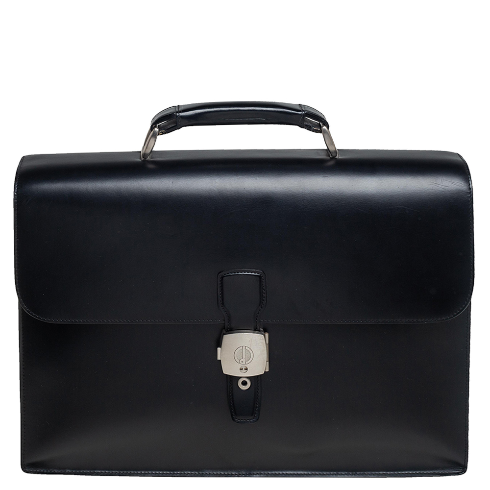 Dunhill Black Leather Confidential Briefcase
