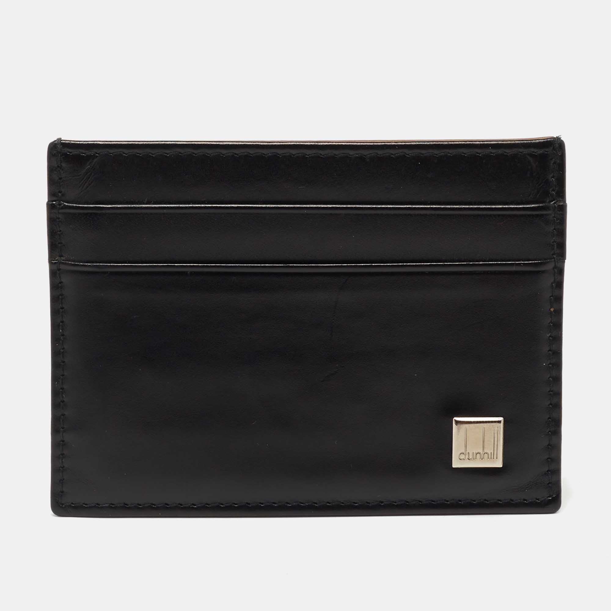 Dunhill Black/Brown Leather Card Holder