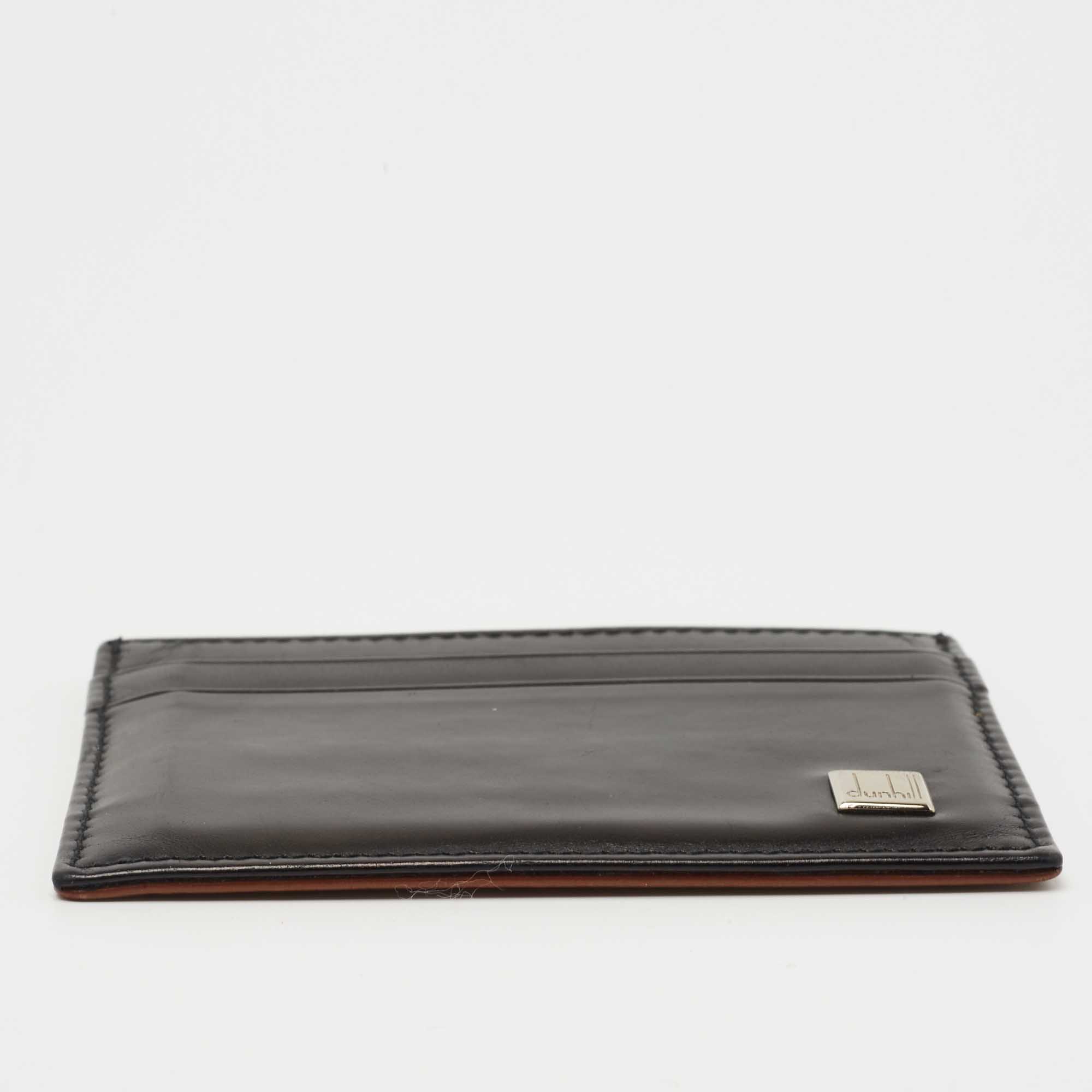 Dunhill Black/Brown Leather Card Holder