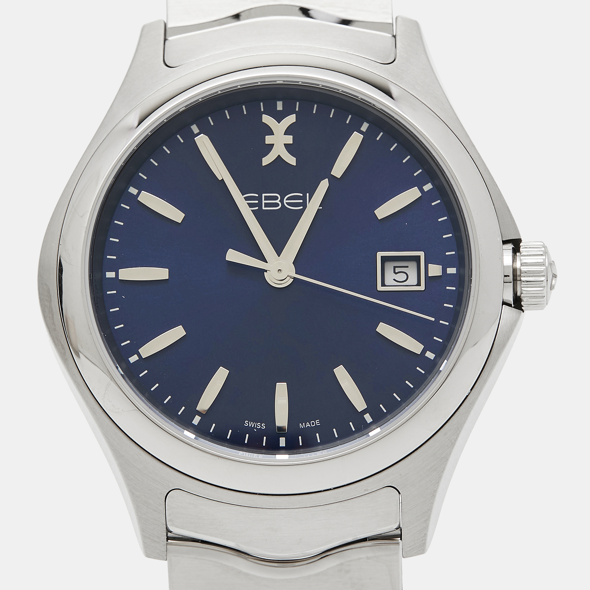 Ebel Blue Stainless Steel Wave 1216238 Men's Wristwatch 40 Mm