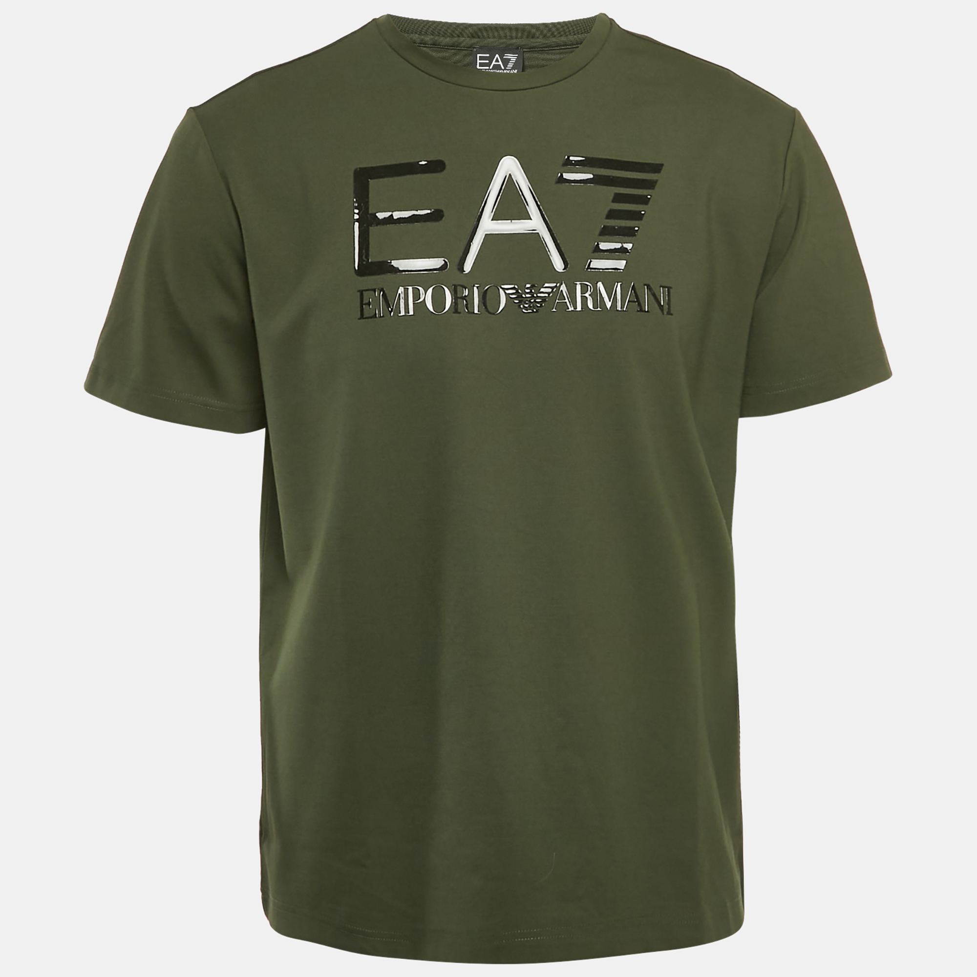 Emporio Armani Dark Green Logo Print Cotton Crew Neck T-Shirt M
Emporio Armani Dark Green Logo Print Cotton Crew Neck T-Shirt M