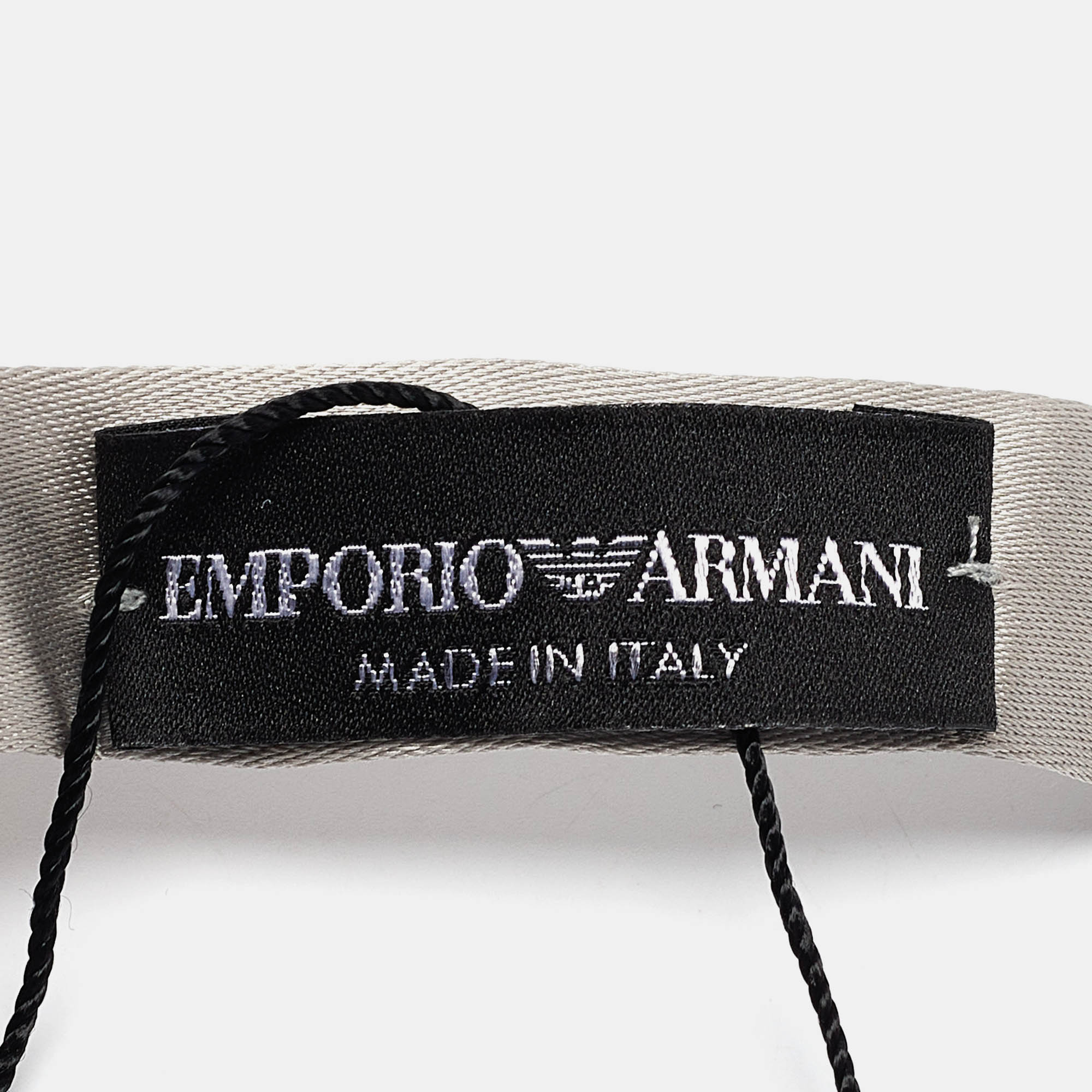 Emporio Armani Grey Satin Silk Bow Tie