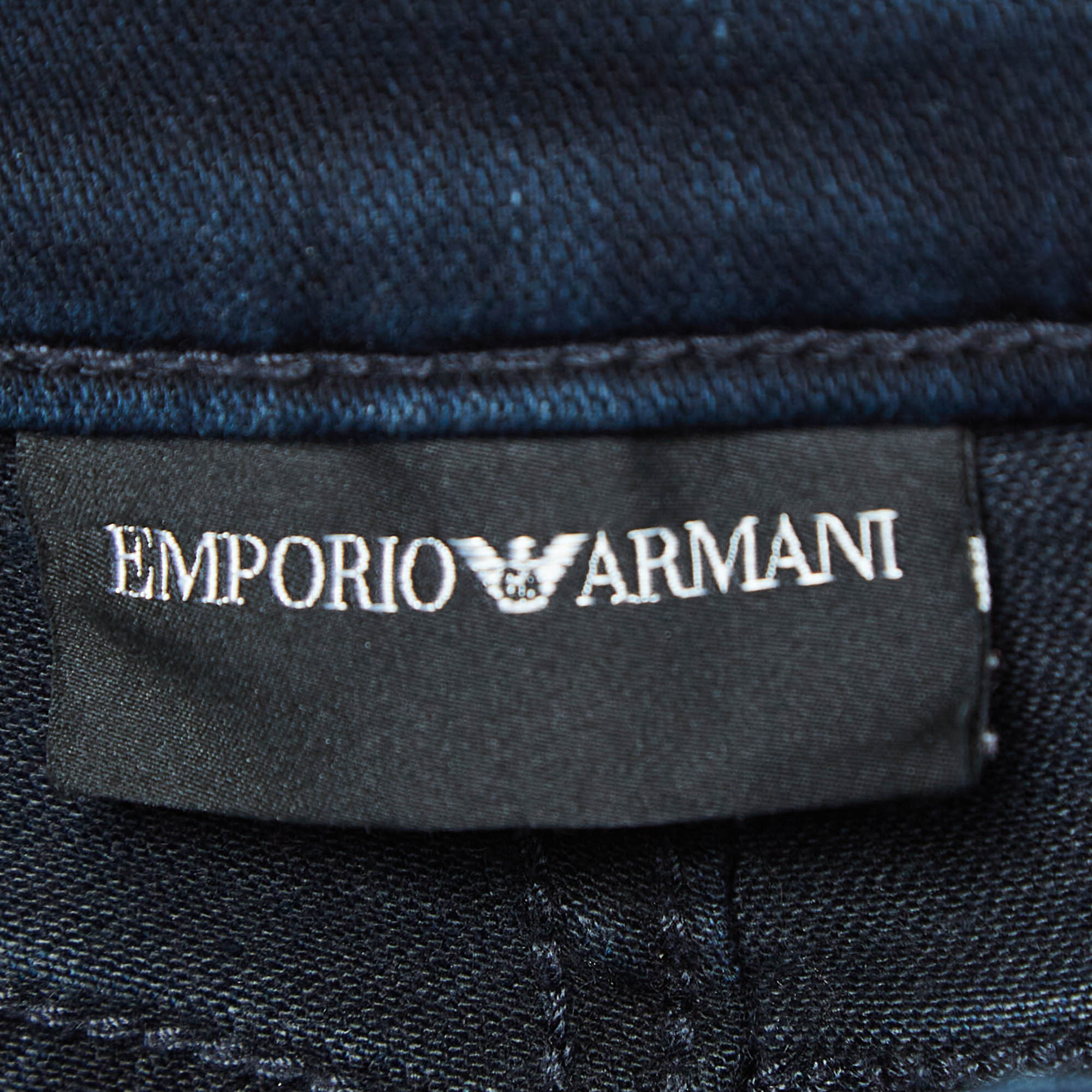 Emporio Armani Washed Embroidered Denim Blue Jeans S Waist 25