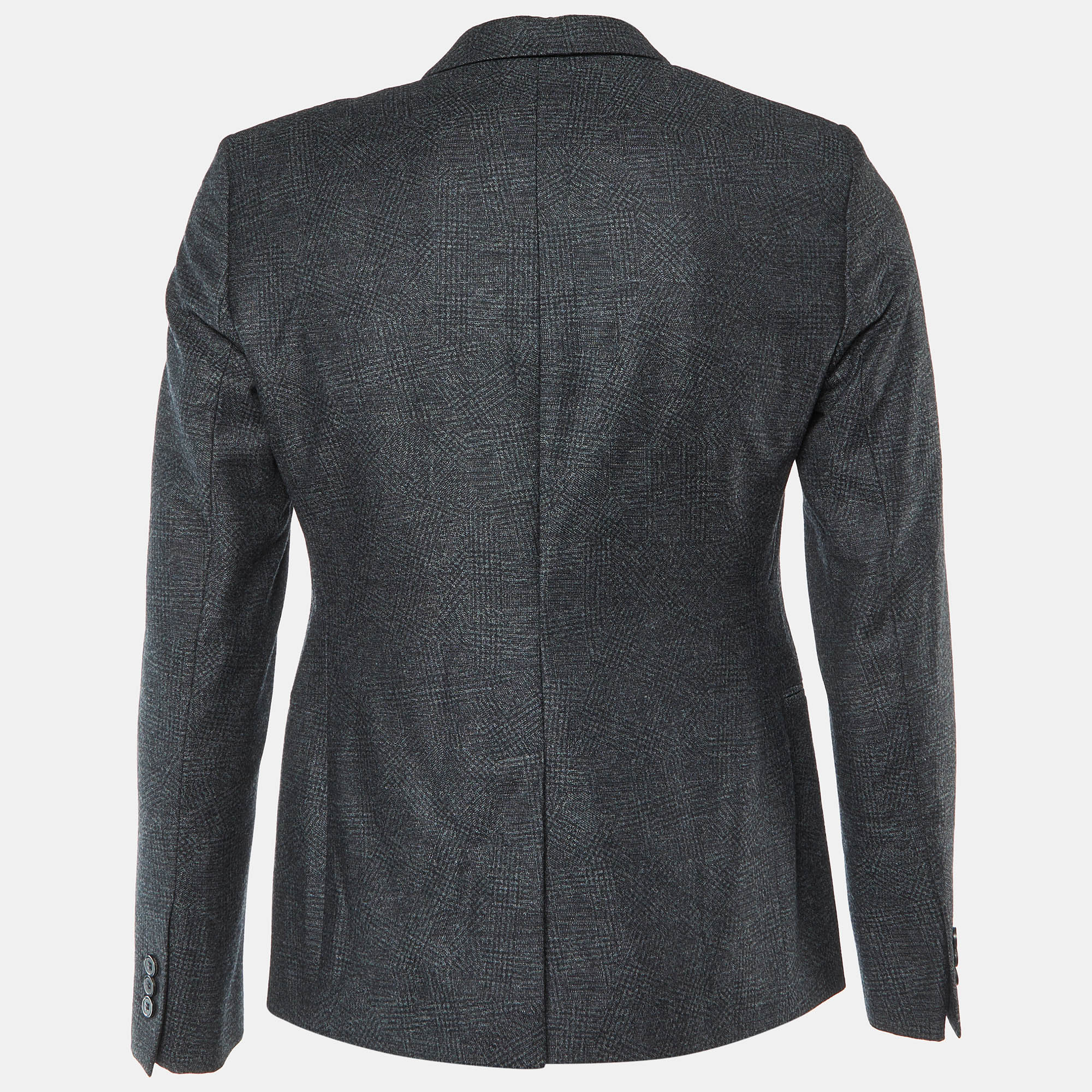 Emporio Armani Dark Grey Virgin Wool Single Breasted Blazer S