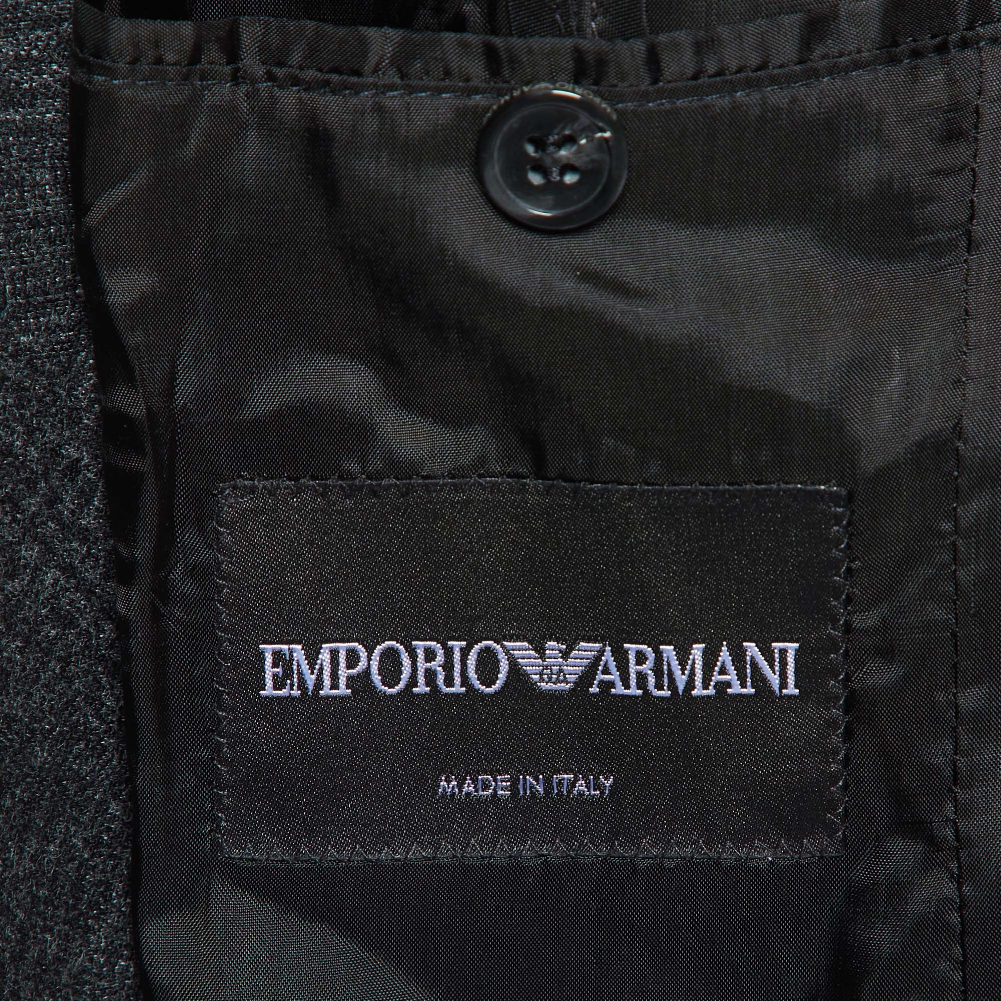 Emporio Armani Dark Grey Virgin Wool Single Breasted Blazer S