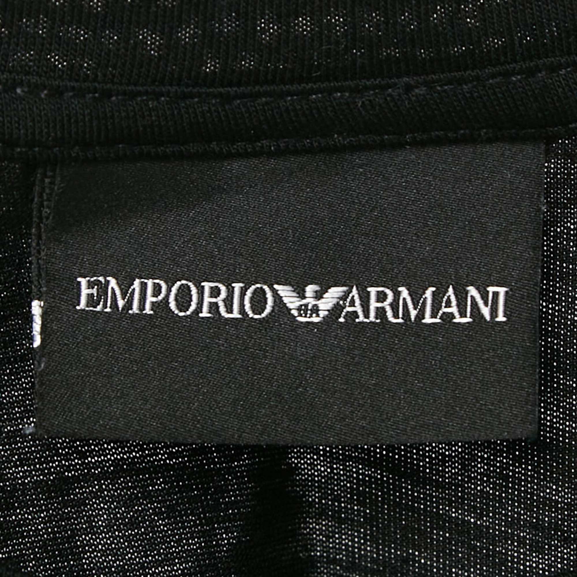 Emporio Armani Black Logo Embroidery Jersey Crew Neck T-Shirt XL