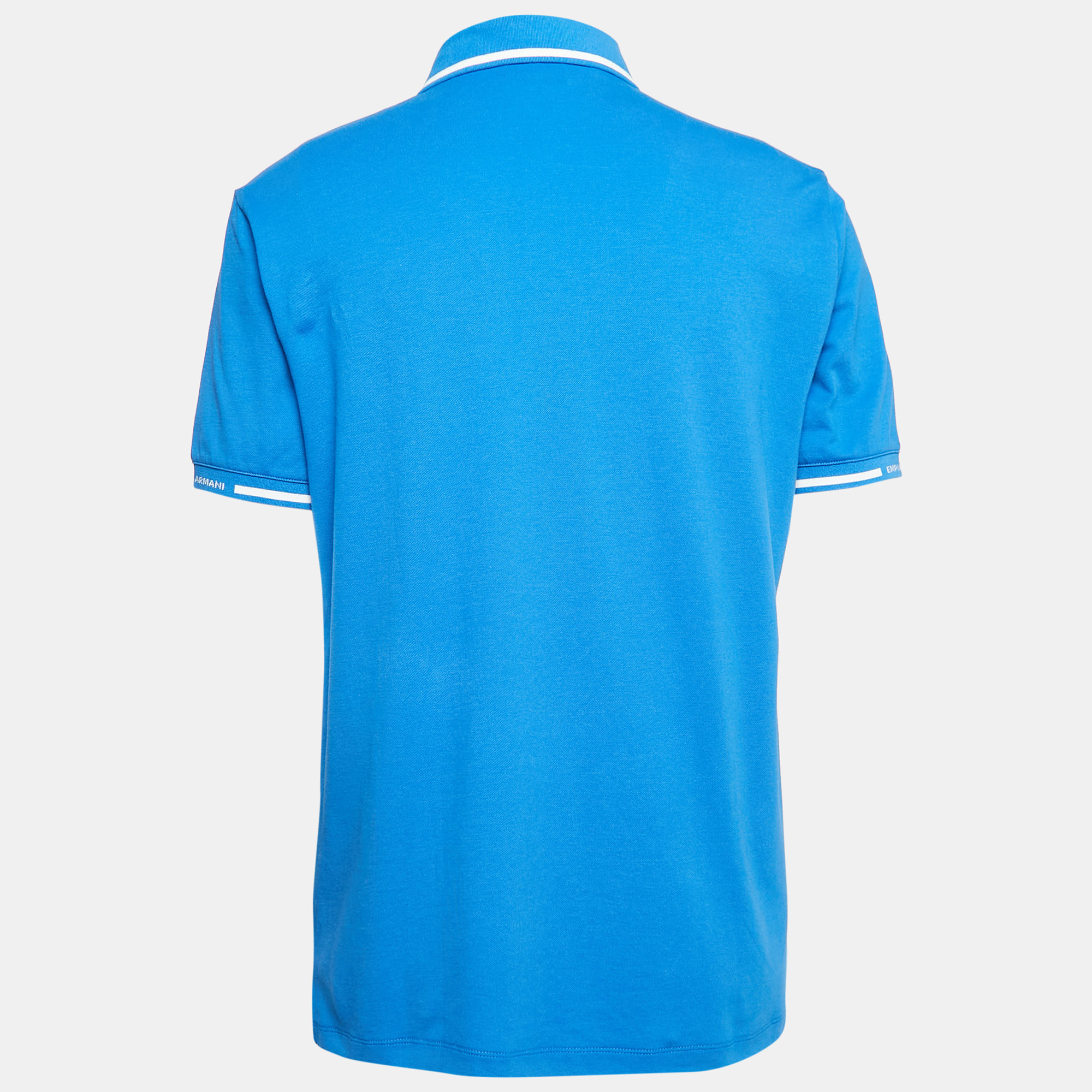 Emporio Armani Blue Cotton Jersey Polo T-Shirt XL