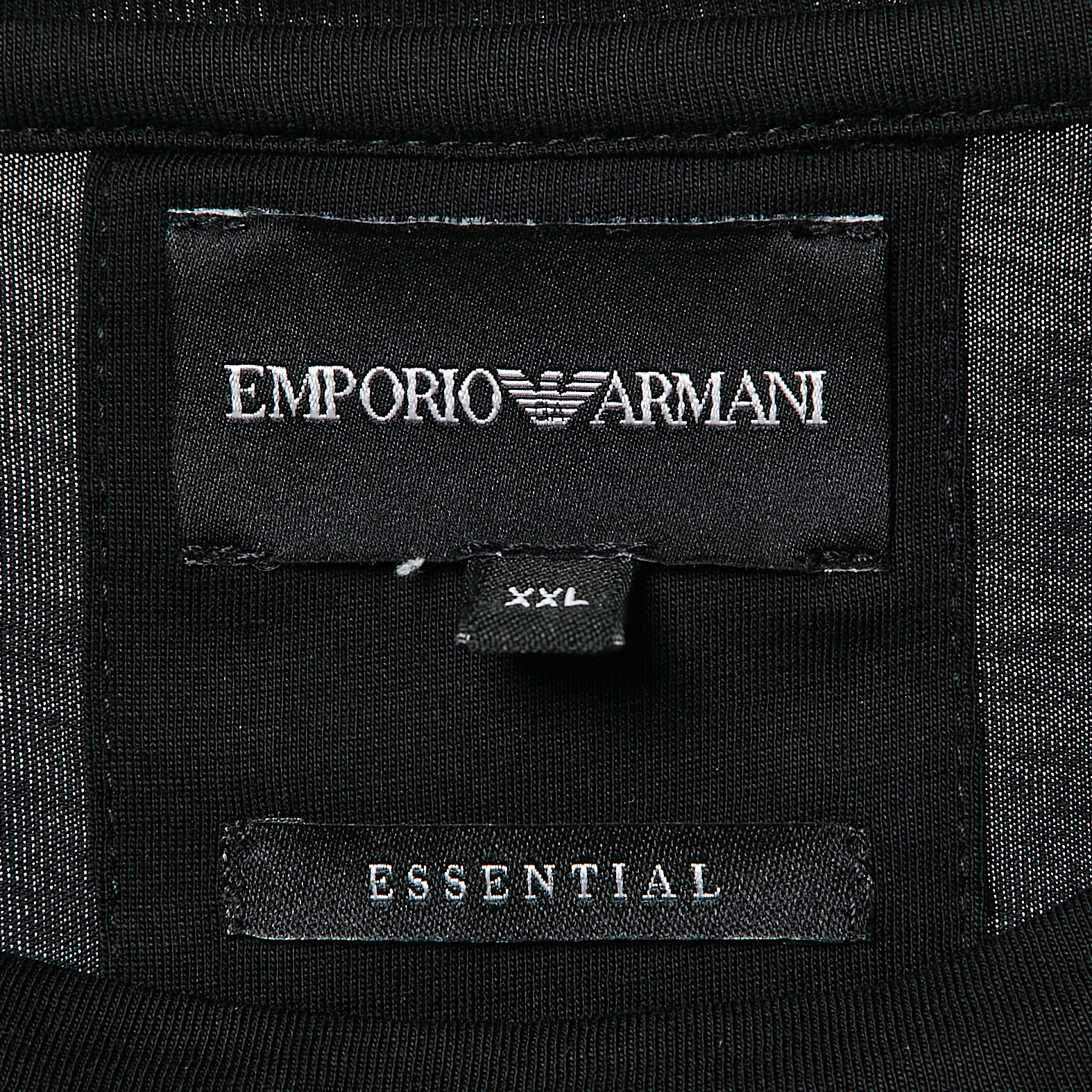 Emporio Armani Black Logo Print Cotton Crew Neck T-Shirt XXL