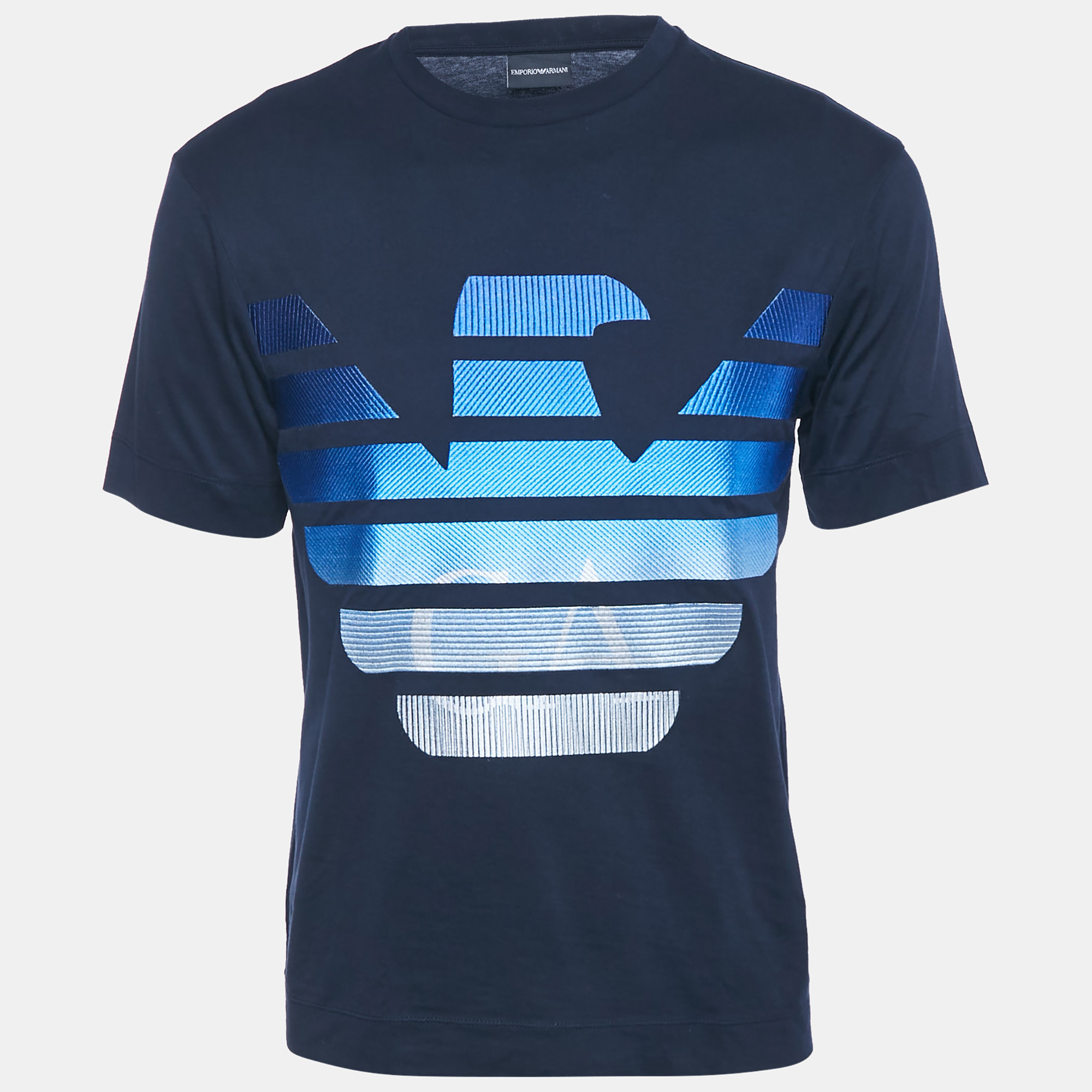 Emporio Armani Navy Blue Logo Embroidery Cotton Crew Neck T-Shirt S 
Emporio Armani Navy Blue Logo Embroidery Cotton Crew Neck T-Shirt S