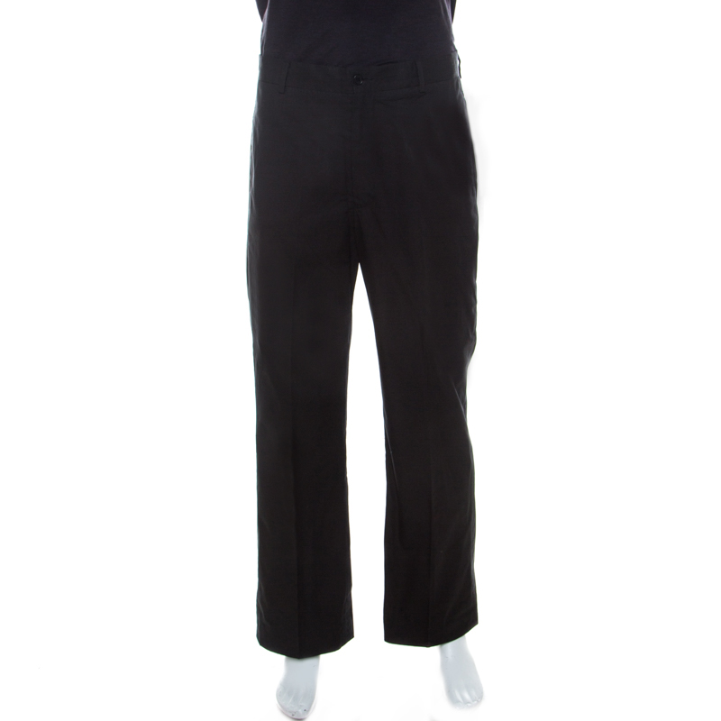 

Emporio Armani Black Cotton Regular Fit Trousers