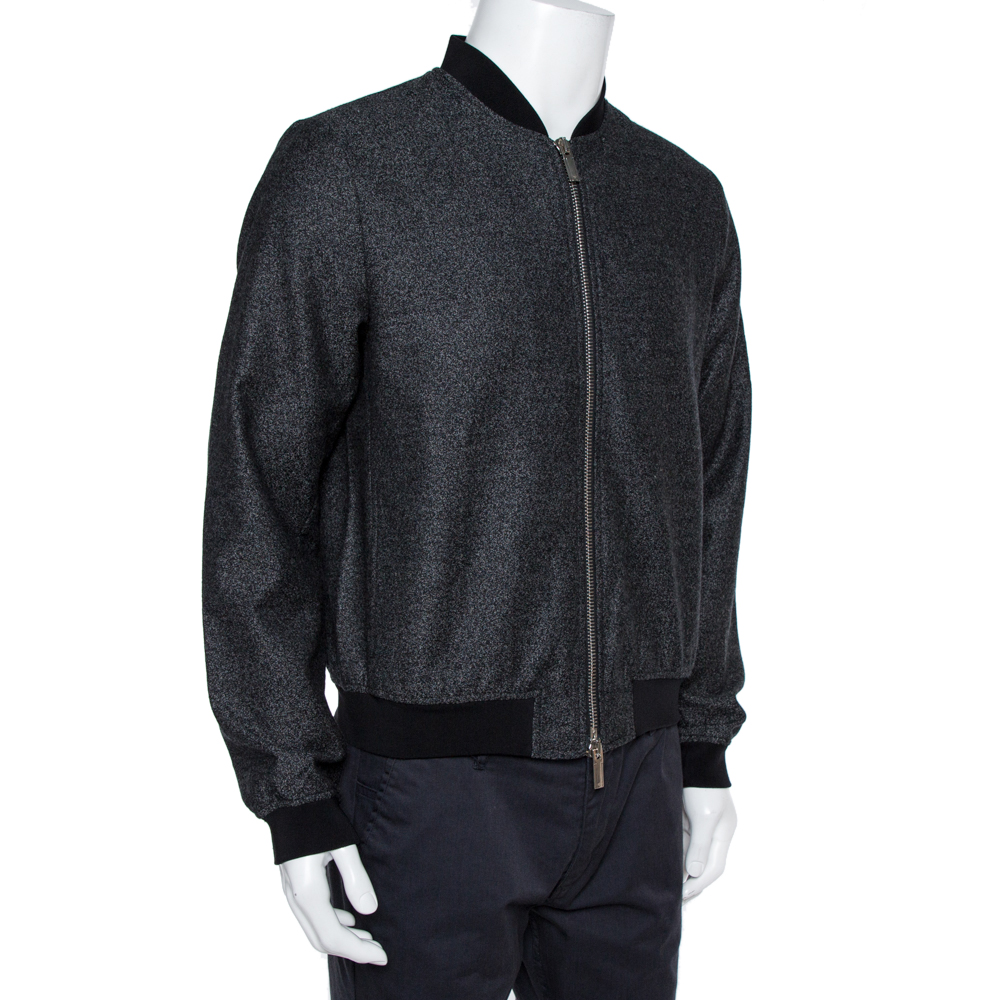 

Emporio Armani Black Wool Bomber Jacket