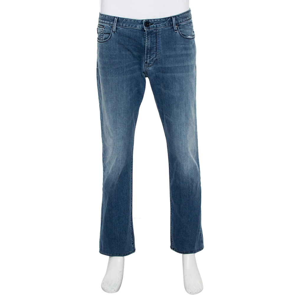 Emporio Armani Blue Denim Straight Leg Jeans XXL