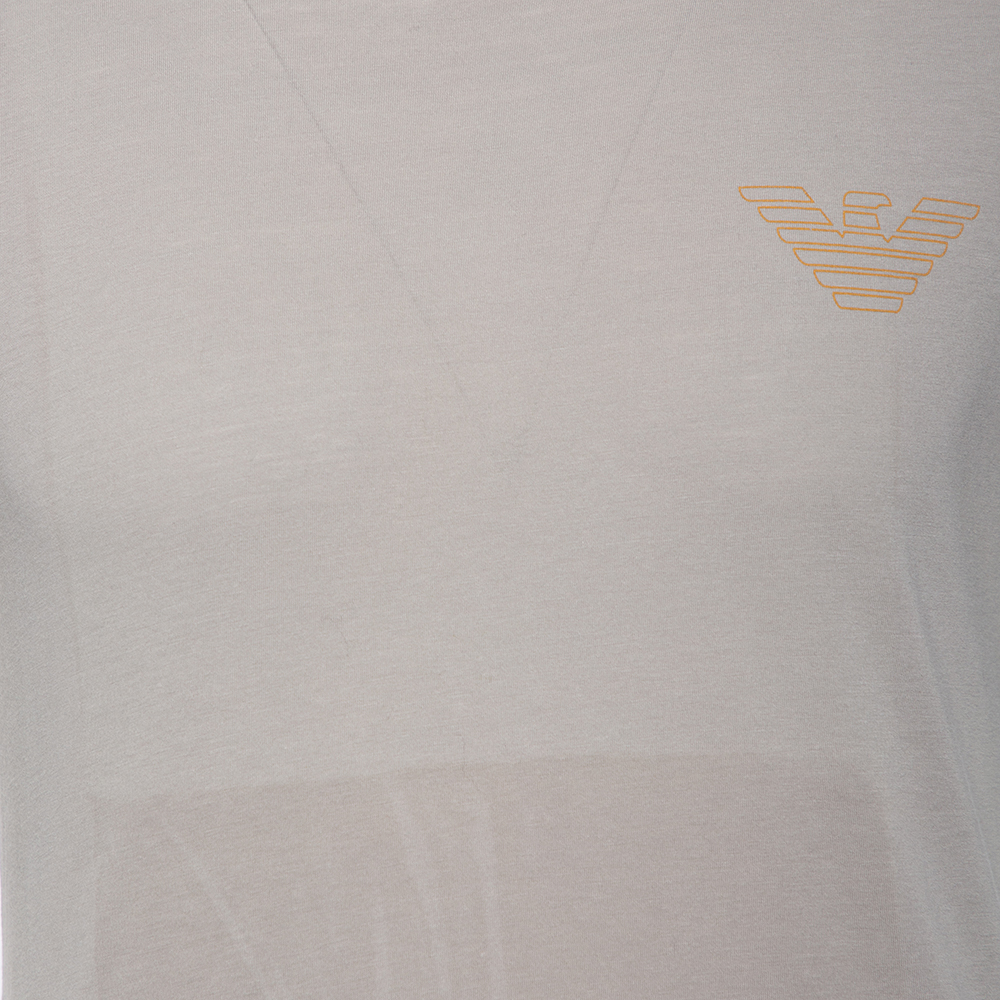 Emporio Armani Grey Logo Generationy Printed Cotton Crewneck T-Shirt M