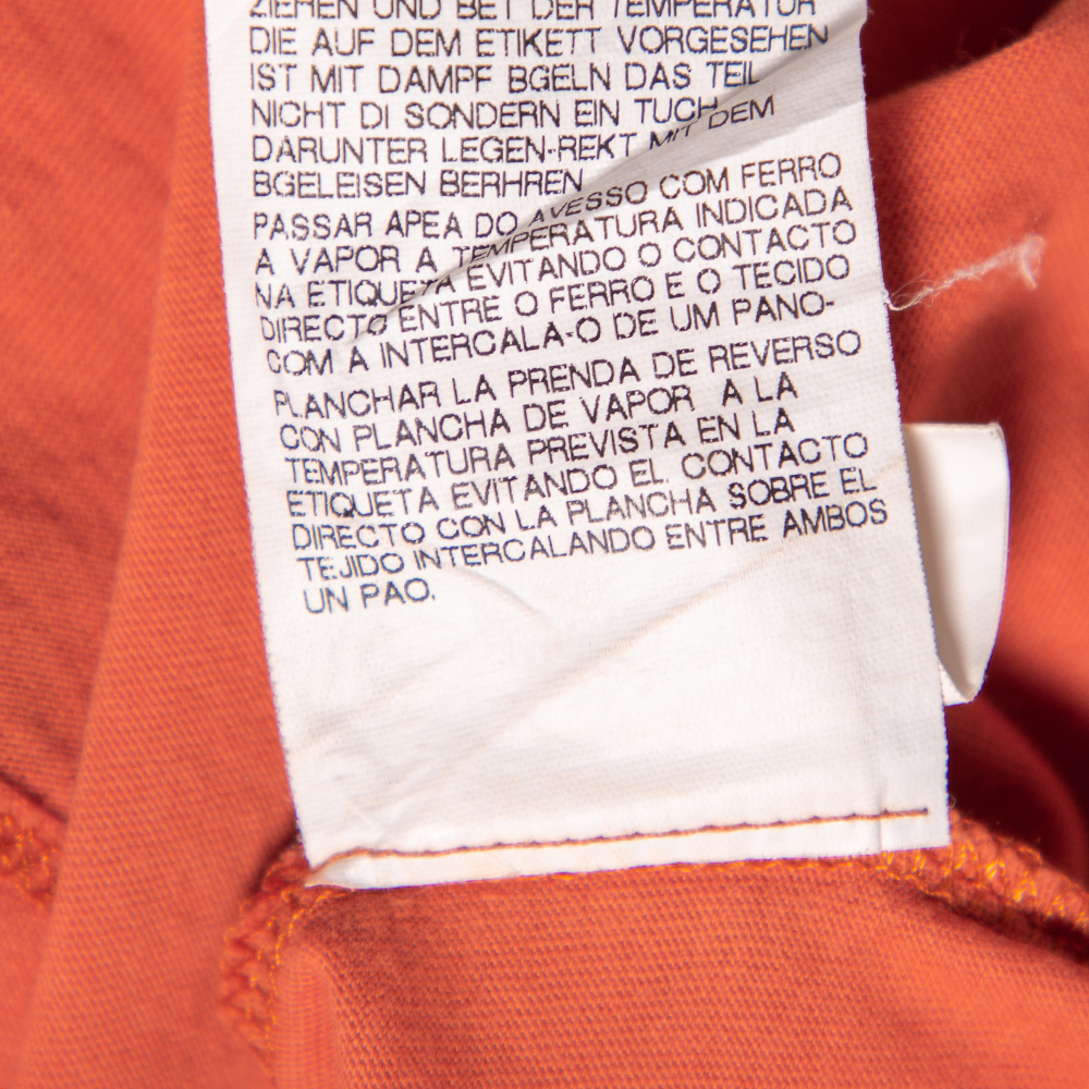 Emporio Armani Orange Logo Embroidered Cotton Crewneck T-Shirt M
