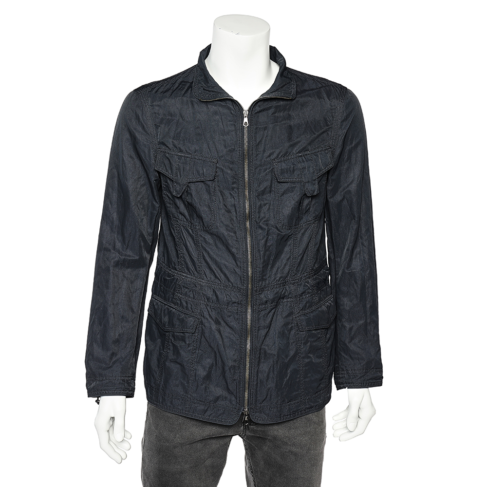 Emporio Armani Midnight Blue Cotton Utility Jacket M