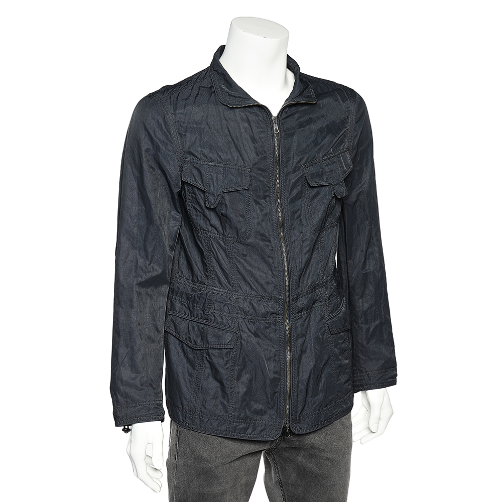 Emporio Armani Midnight Blue Cotton Utility Jacket M