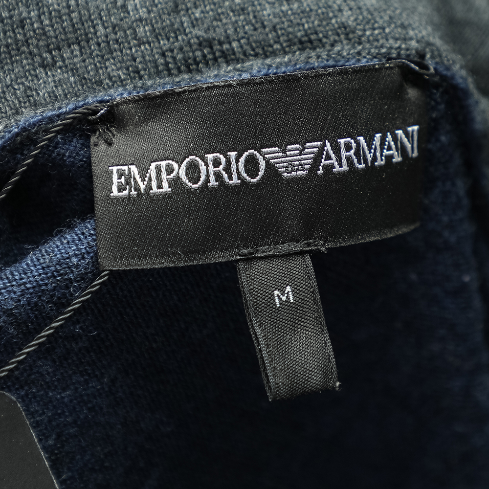 Emporio Armani Color Block Wool Hooded Sweatshirt M