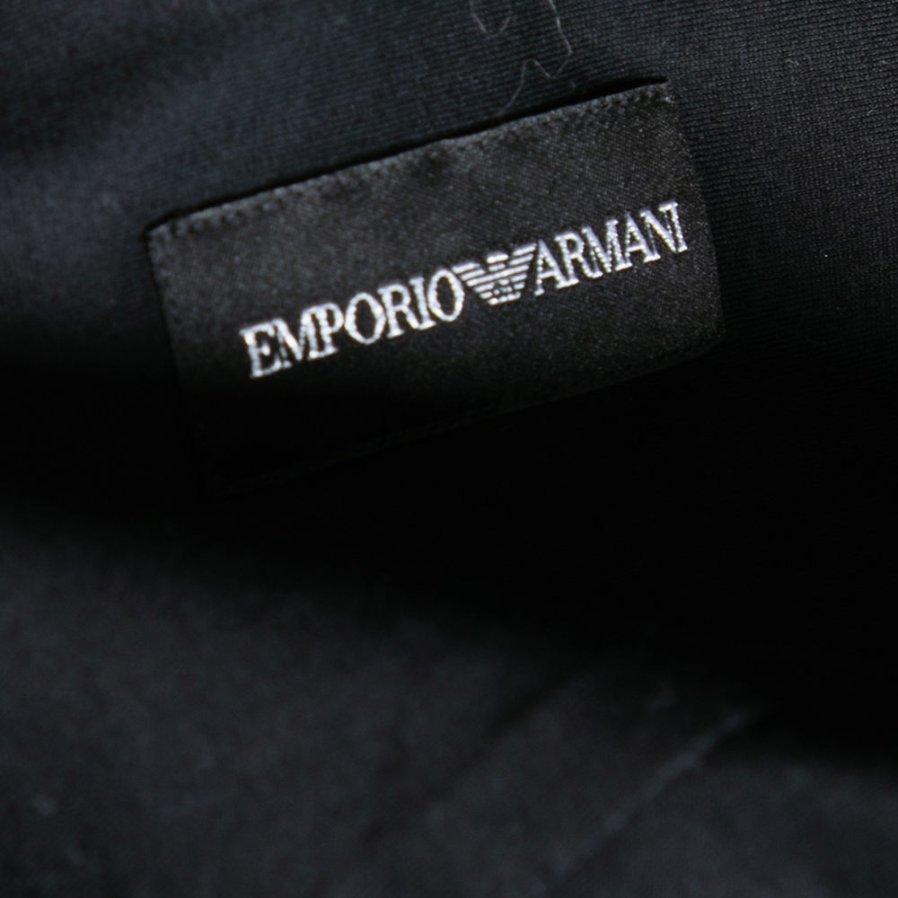 Emporio Armani Black Stretch Knit Long Sleeve Shirt S