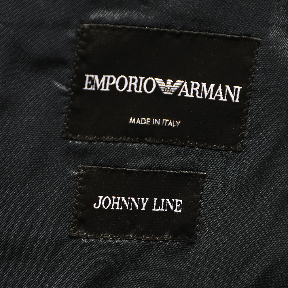 Emporio Armani Navy Blue Wool Knit Johnny Line Blazer M