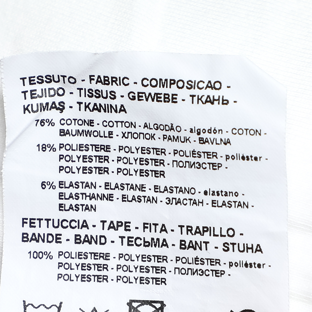 Emporio Armani White Cotton Knit Logo Band Detail Joggers S