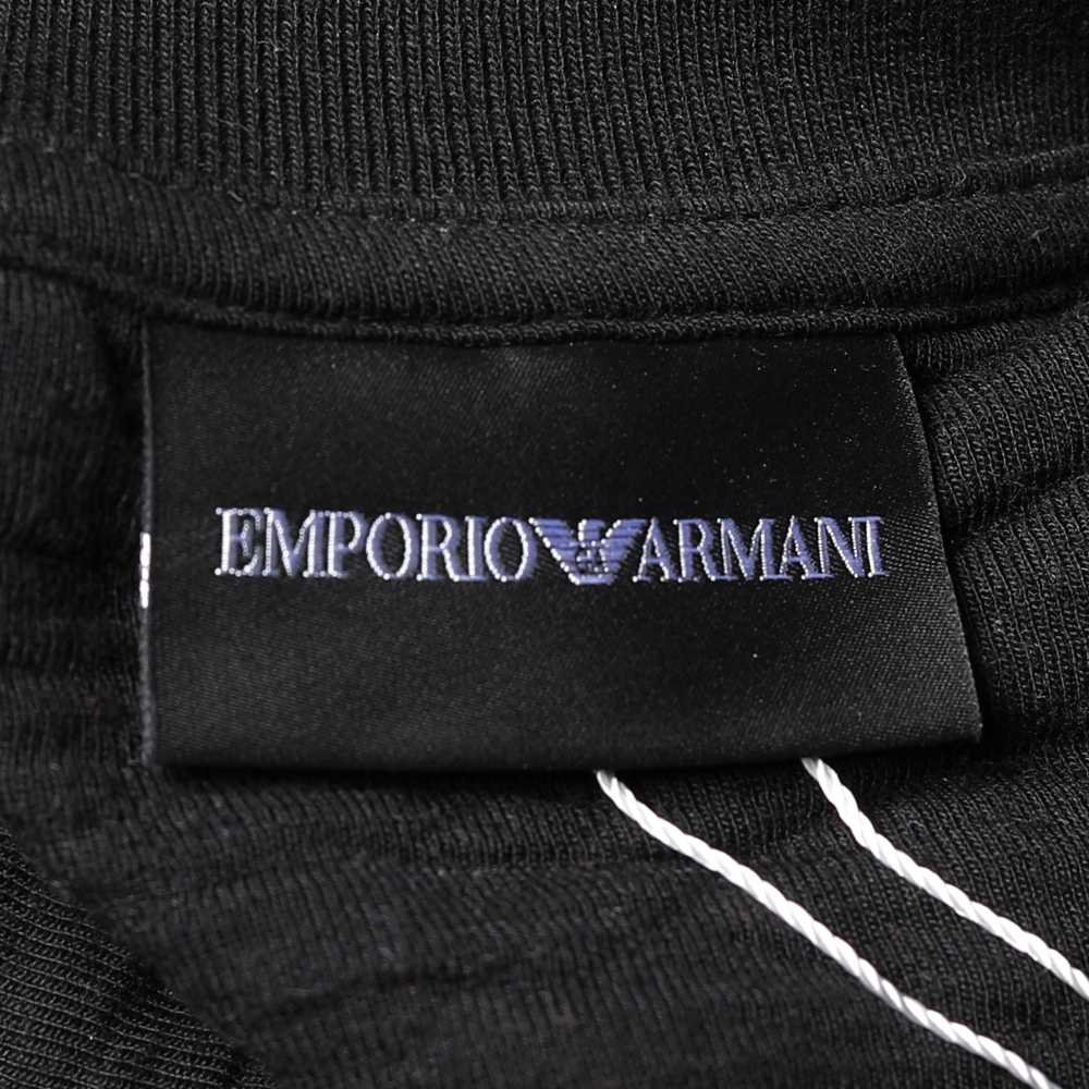 Emporio Armani Charcoal Grey Camouflage Intarsia Knit Crewneck Sweater XL