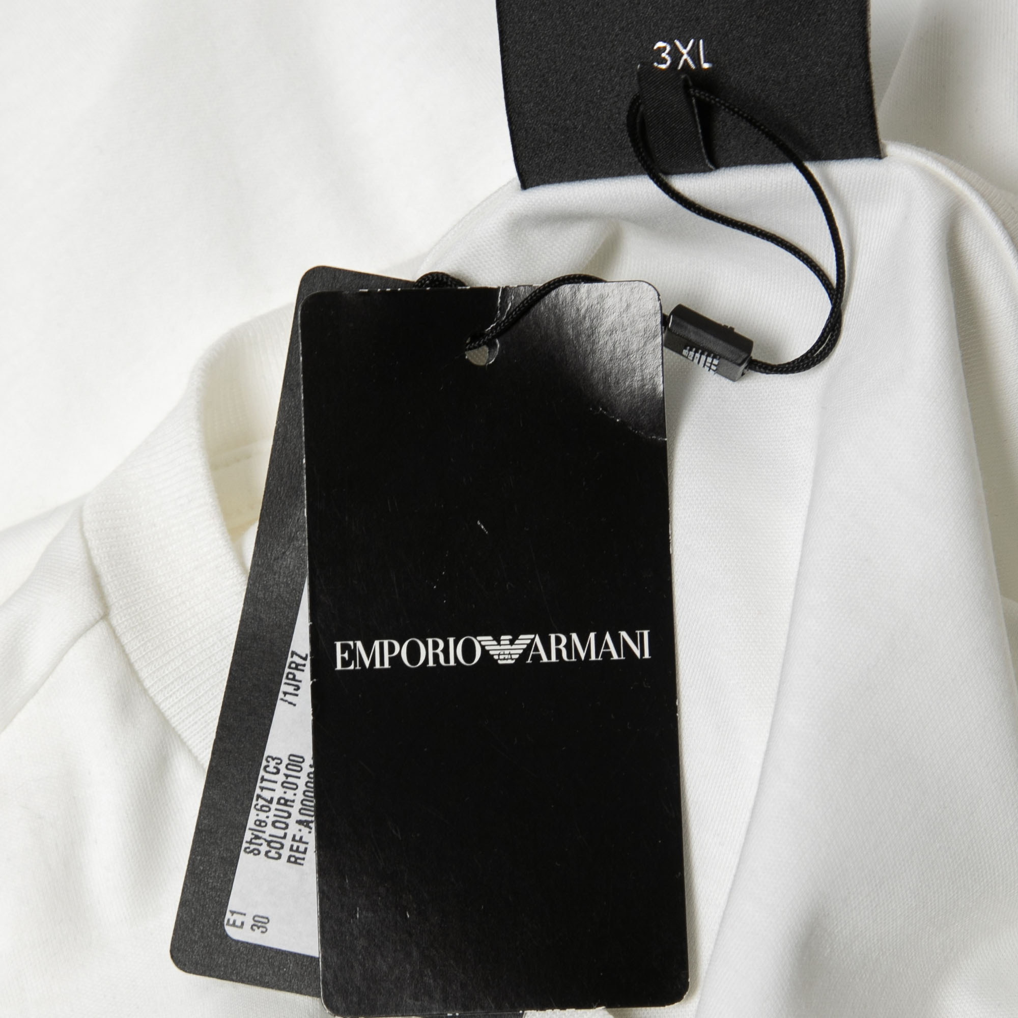 Emporio Armani White Logo Flock Print Cotton Crew Neck T-Shirt 3XL
