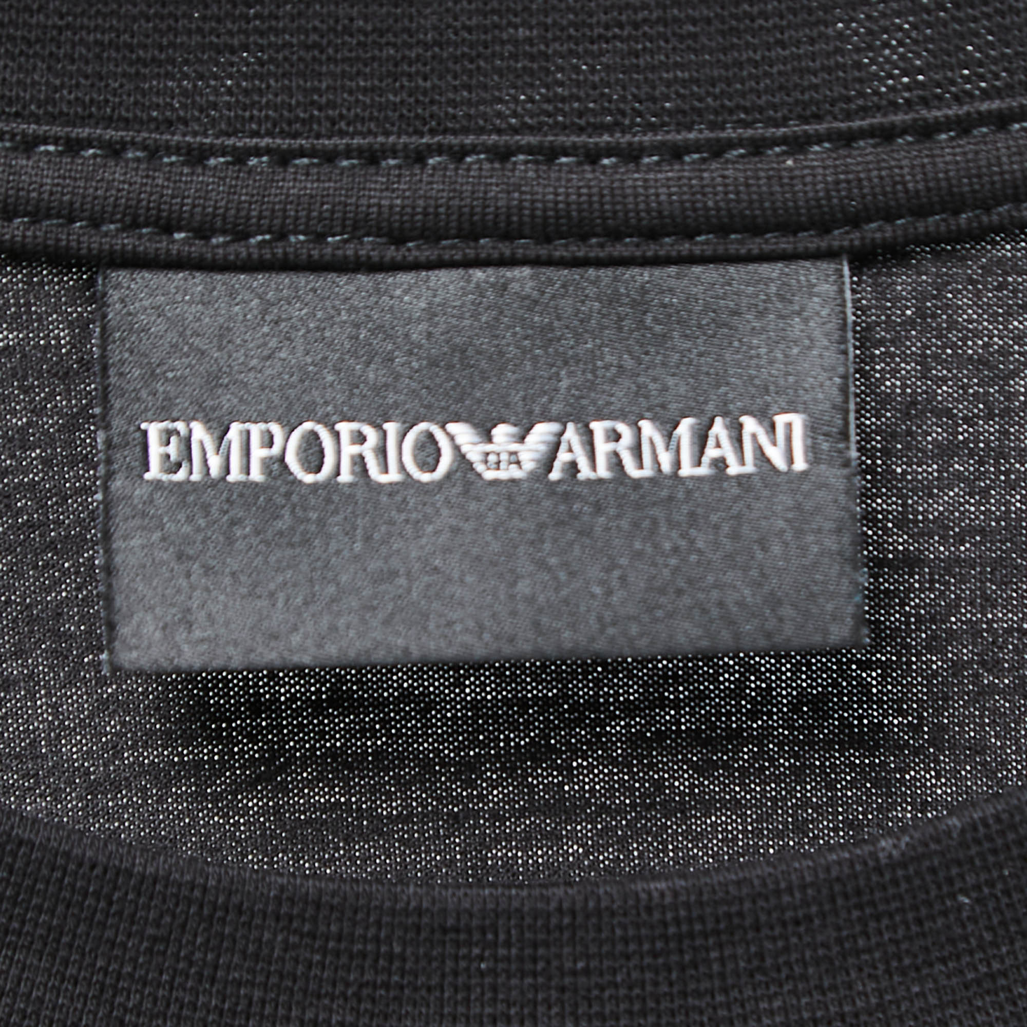 Emporio Armani Black Jersey Logo Band Detail T-Shirt L