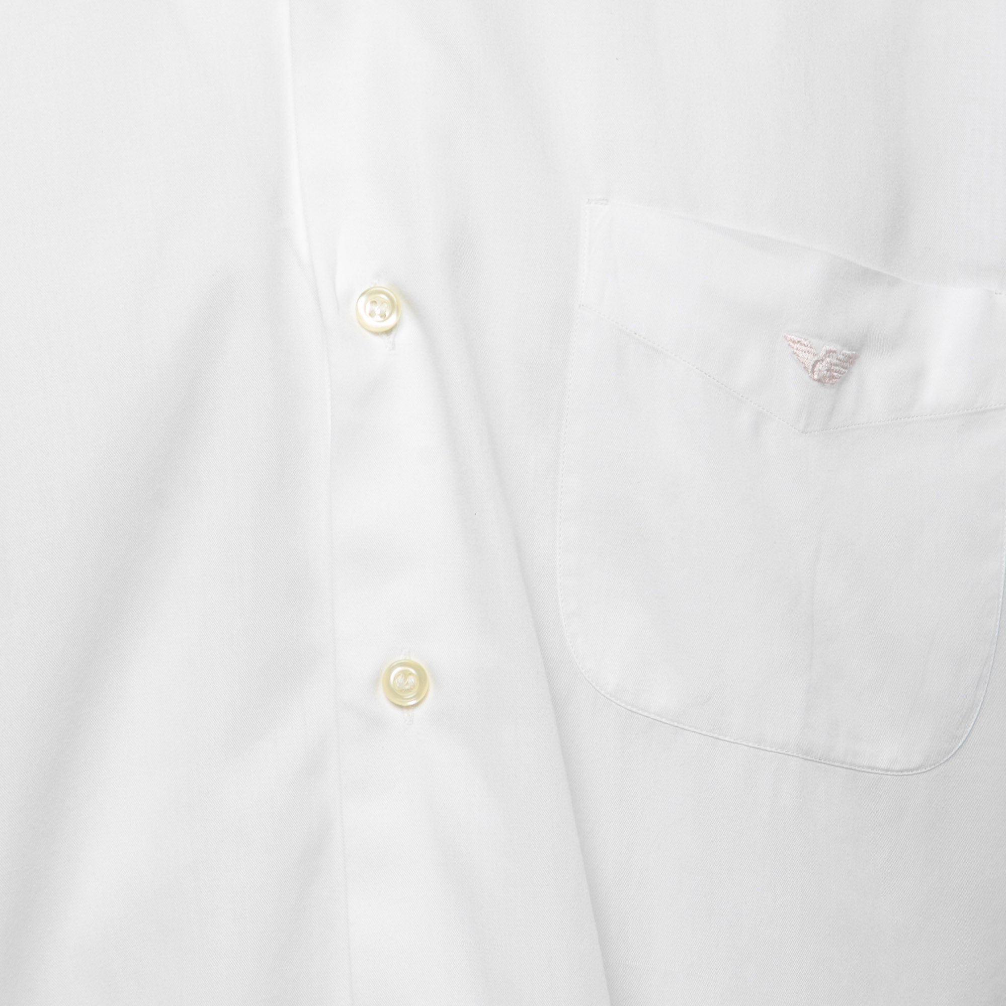 Emporio Armani White Cotton Button Down Full Sleeve Shirt M