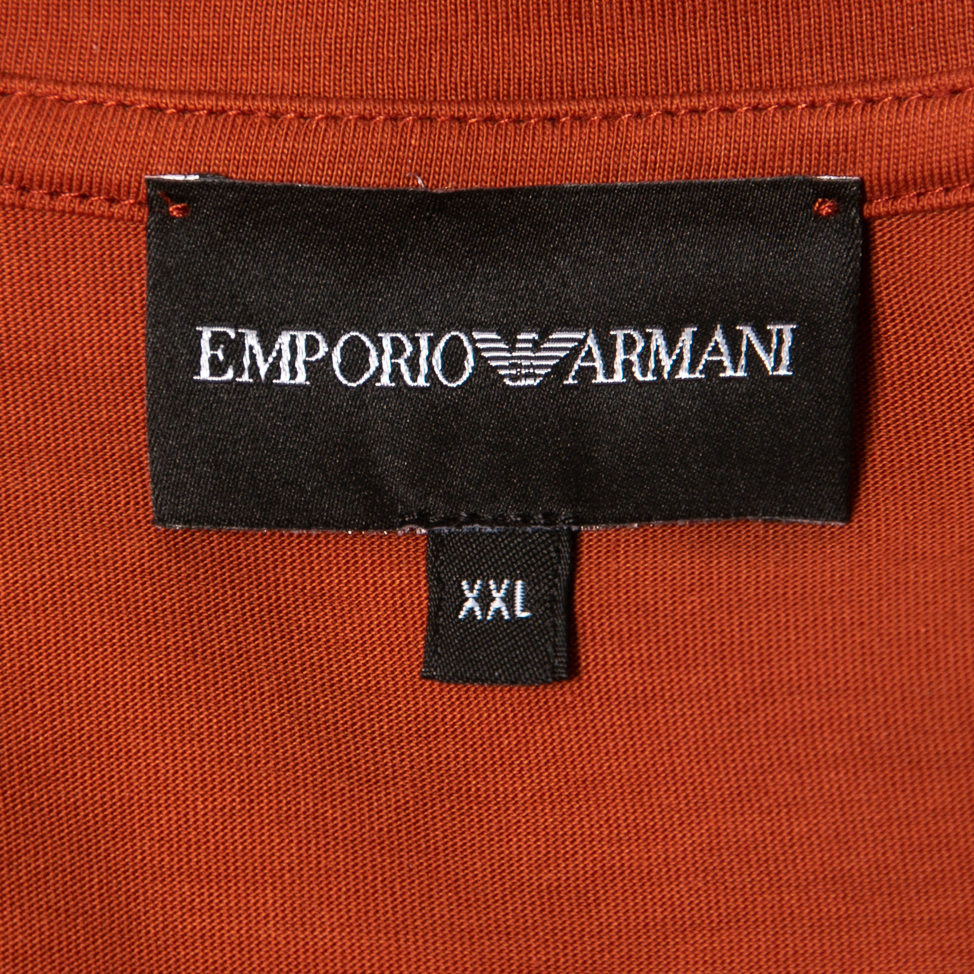 Emporio Armani Brown Power Print Cotton Crew Neck T-Shirt XXL