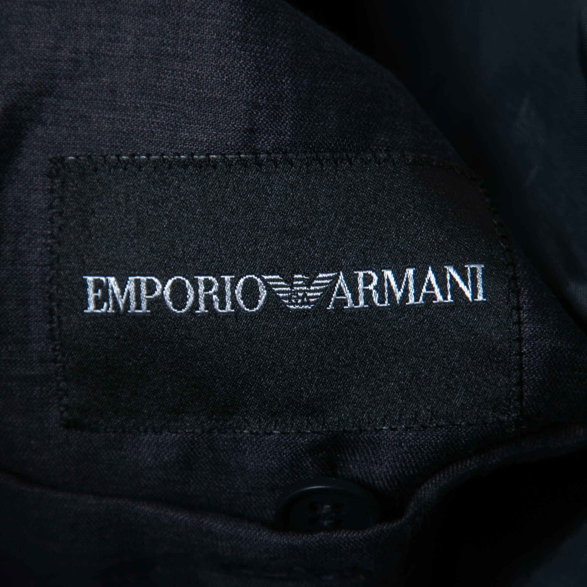 Emporio Armani Navy Blue Linen Single Breasted Jacket XXL
