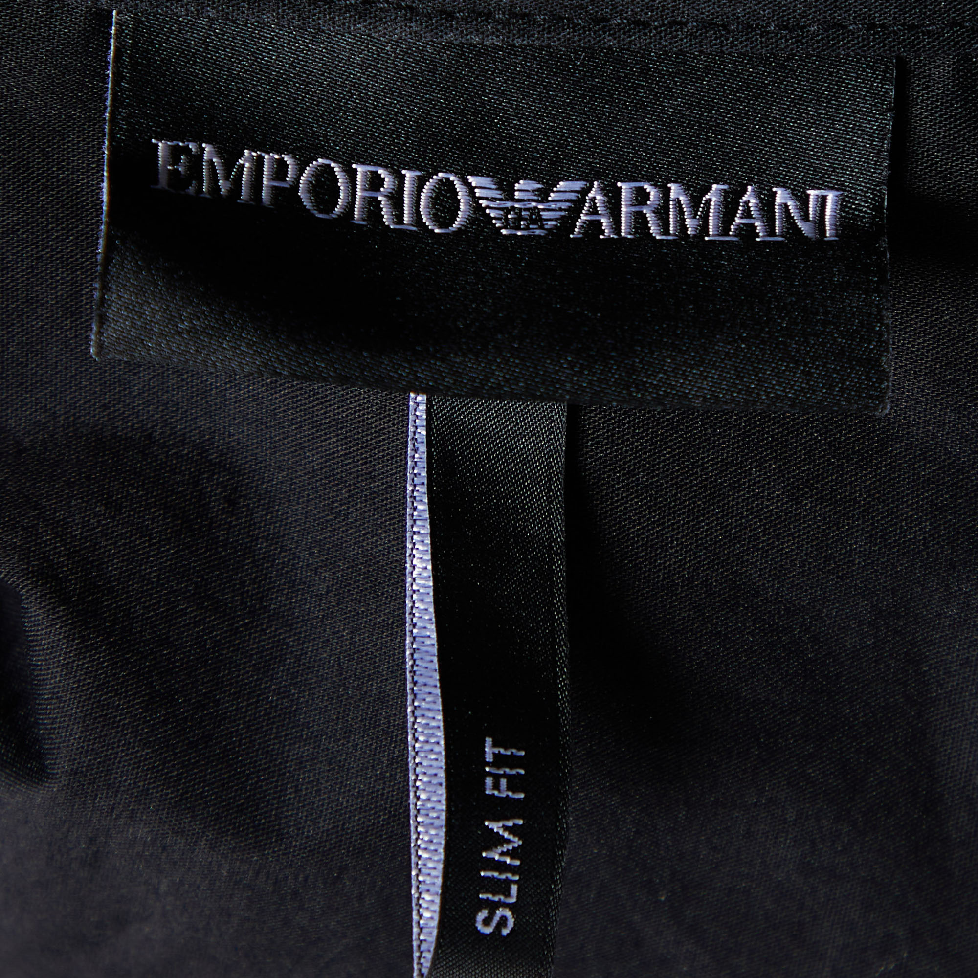 Emporio Armani Black Cotton Logo Embroidered Shirt XXL