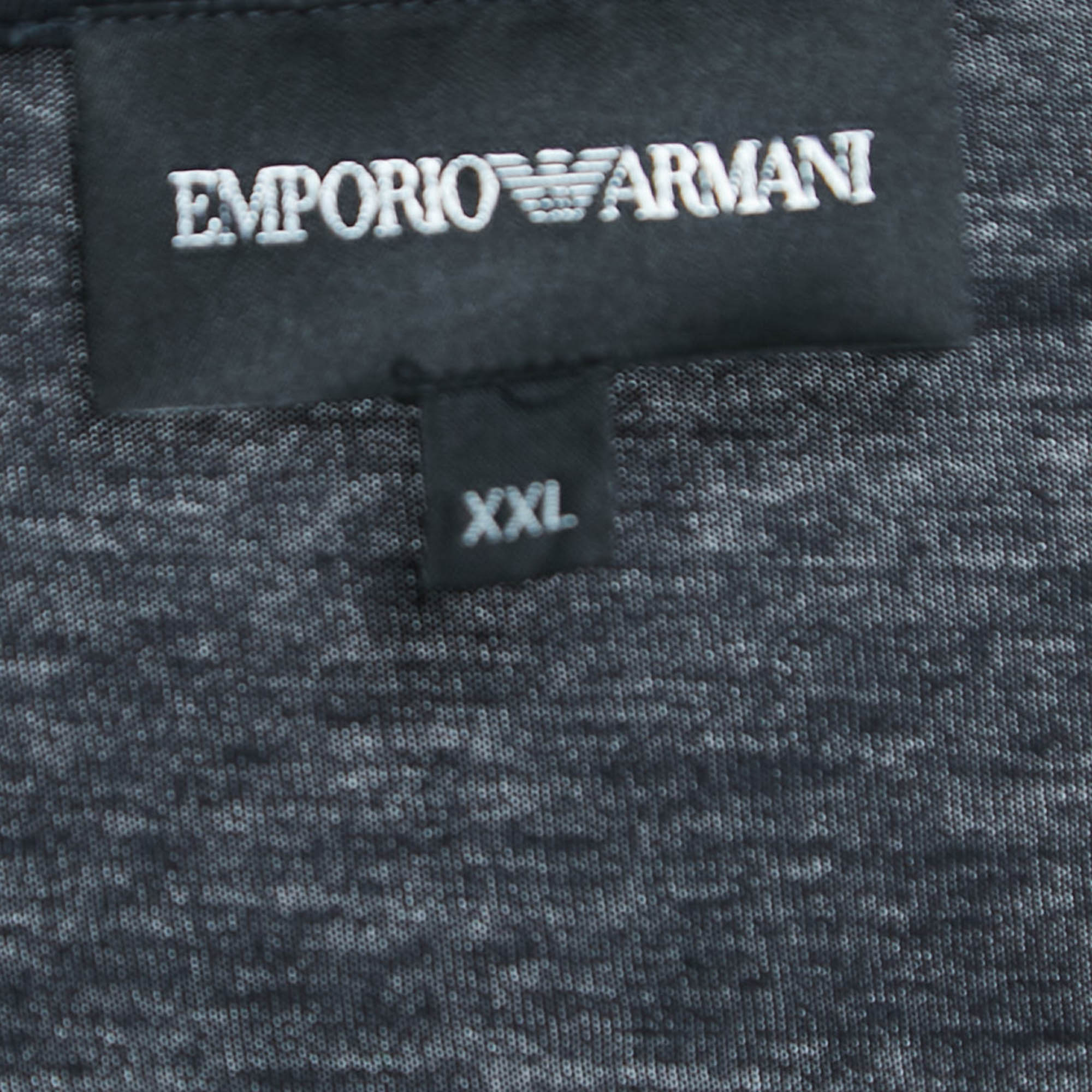 Emporio Armani Black Studded Cotton Half Sleeve T-Shirt XXL