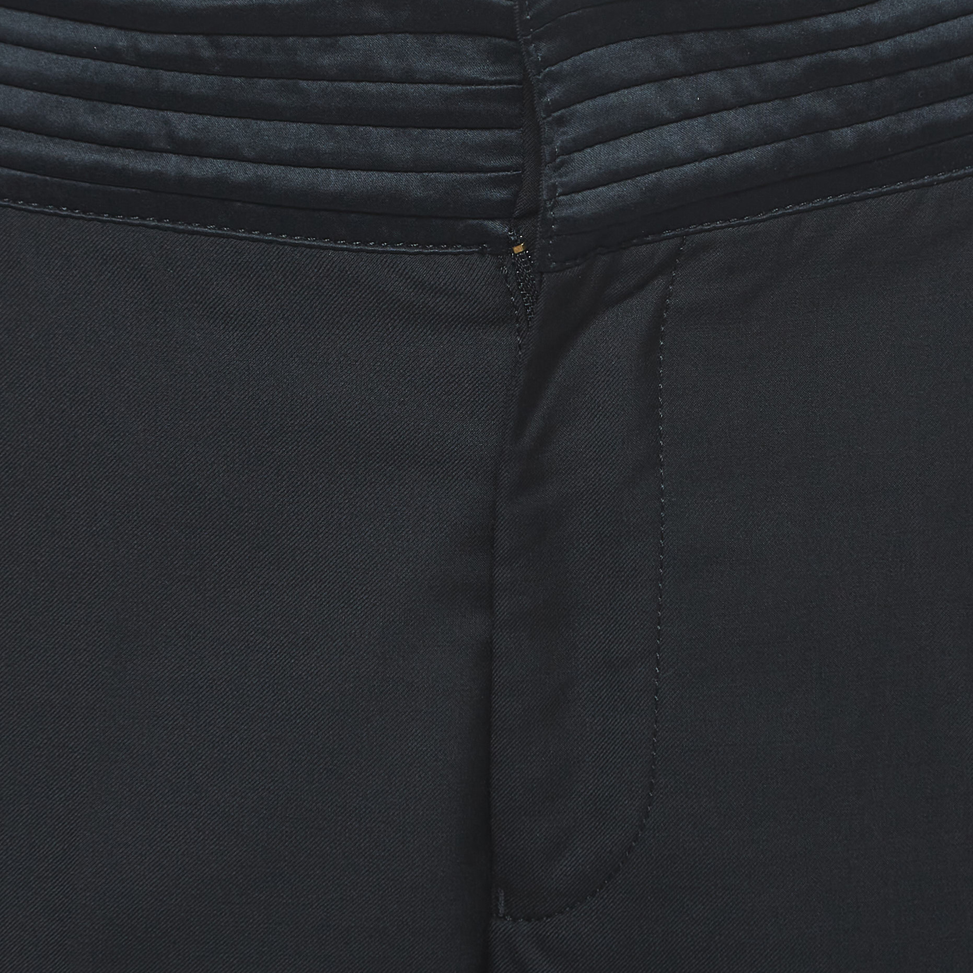 Emporio Armani Black Wool Regular Fit Trousers S
