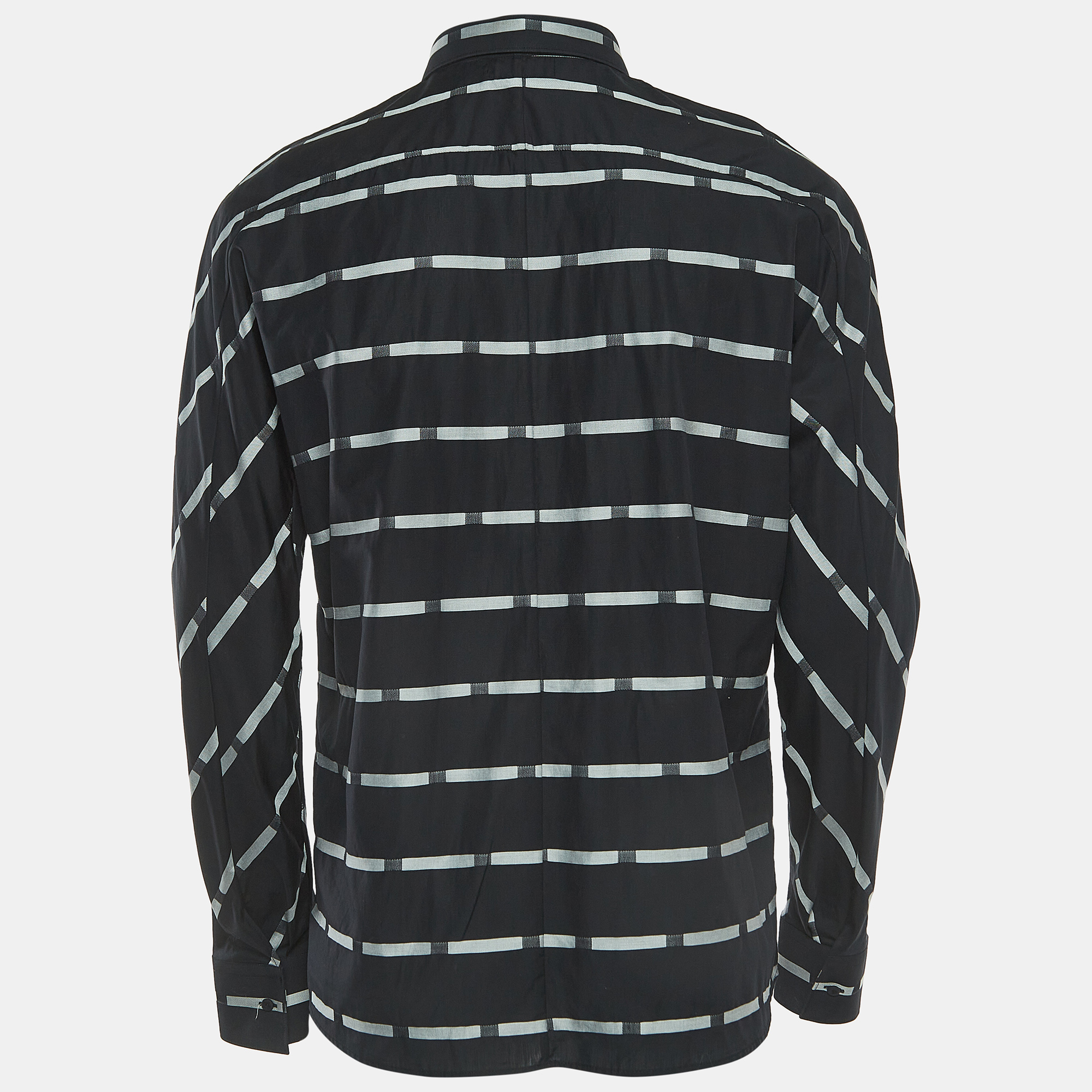 Emporio Armani Navy Blue Stripe Cotton Long Sleeve Shirt
Emporio Armani Navy Blue Stripe Cotton Long Sleeve Shirt